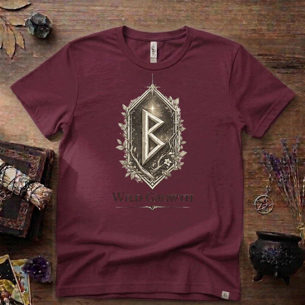 Berkano Rune T-Shirt — Wild Growth Pagan Symbol Tee