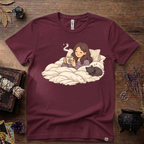 Familiar Snuggles Witchy T-Shirt — Cozy Cat Witch Tee