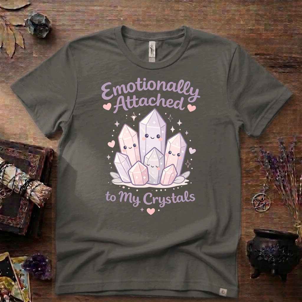 Emotionally Attached To My Crystals T-Shirt | Witchy Crystal Shirt