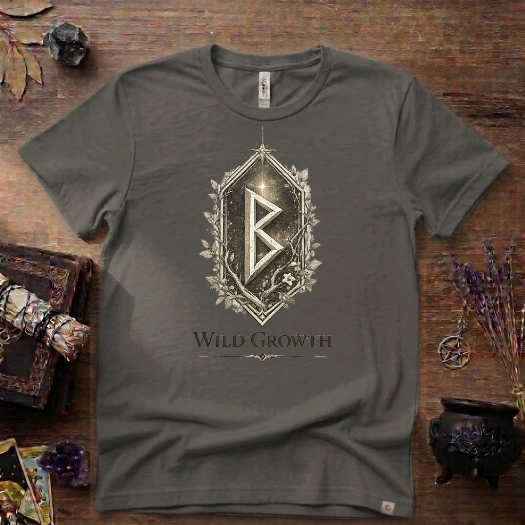 Berkano Rune T-Shirt — Wild Growth Pagan Symbol Tee