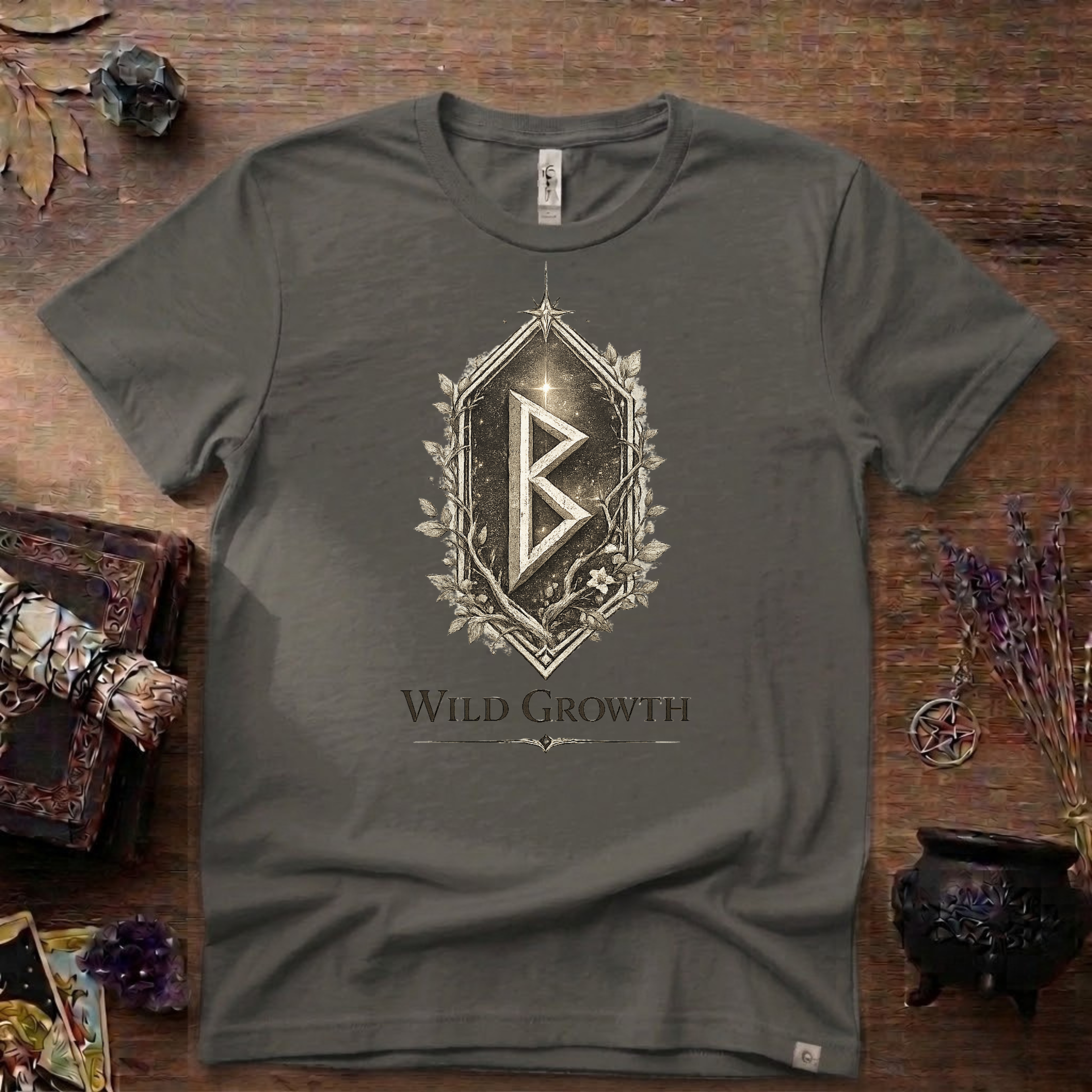 Berkano Rune T-Shirt — Wild Growth Pagan Symbol Tee