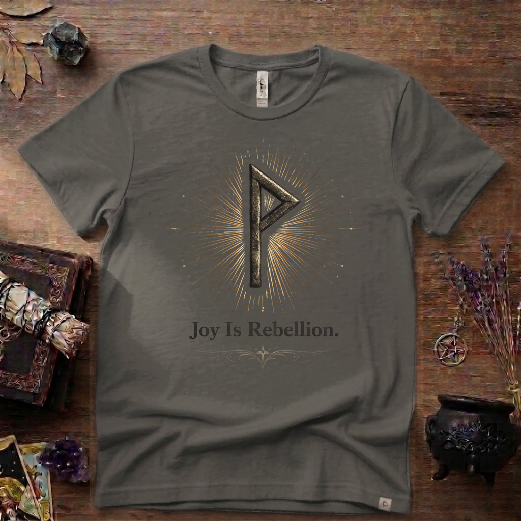 Wunjo Rune "Joy is Rebellion" T-Shirt