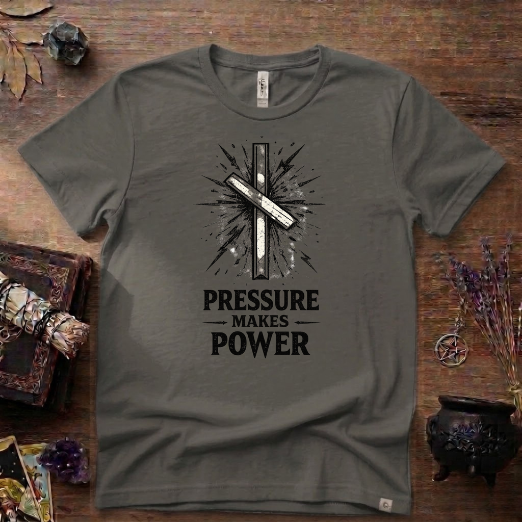 Nauthiz Rune "Pressure Makes Power" T-Shirt — Norse Rune Strength Tee