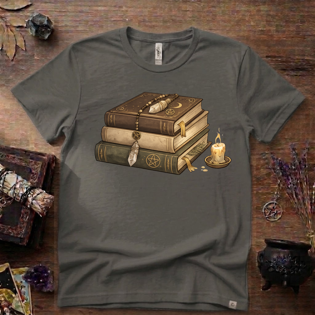 Witchy T-Shirt — "Light Reading" Occult Graphic Tee