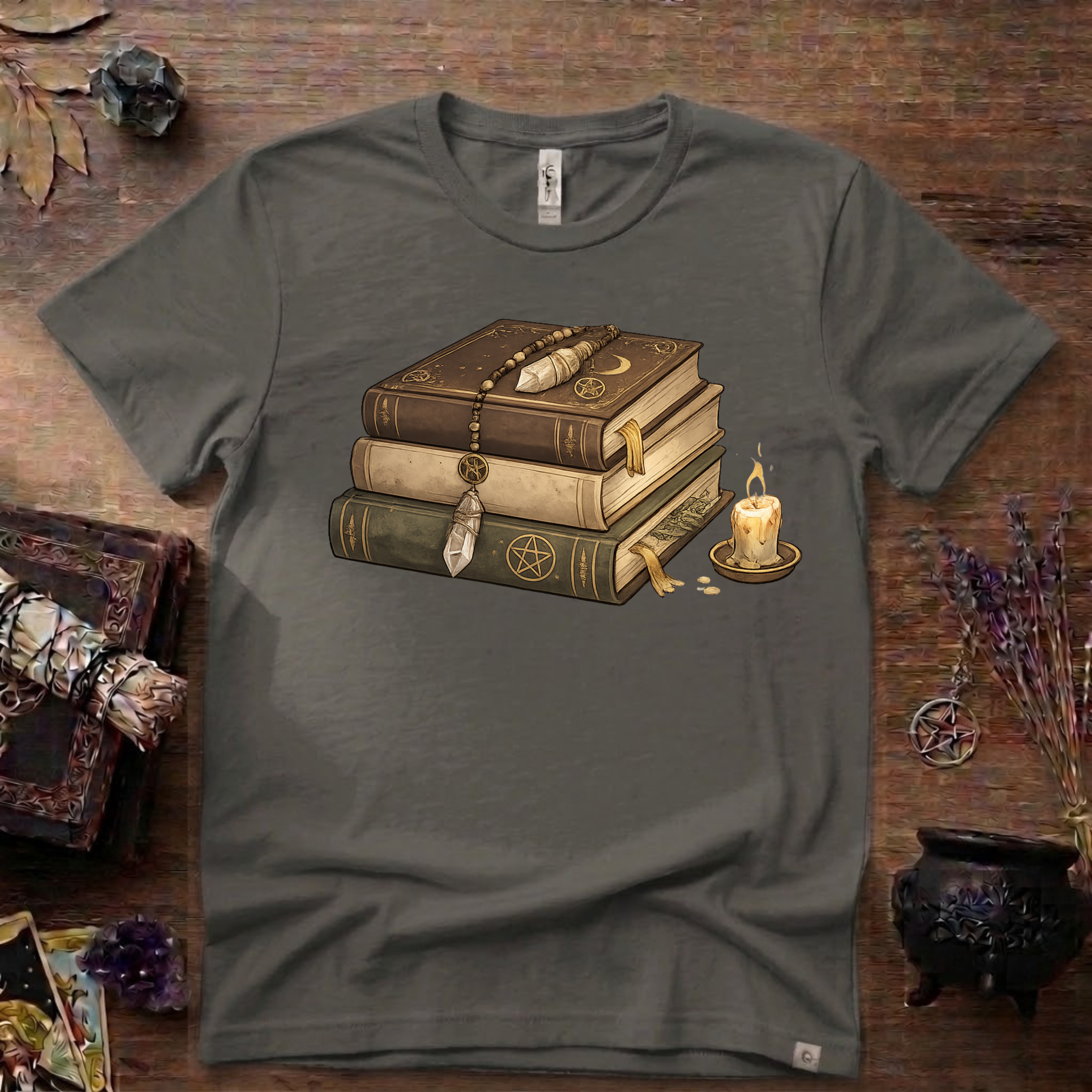 Witchy T-Shirt — "Light Reading" Occult Graphic Tee