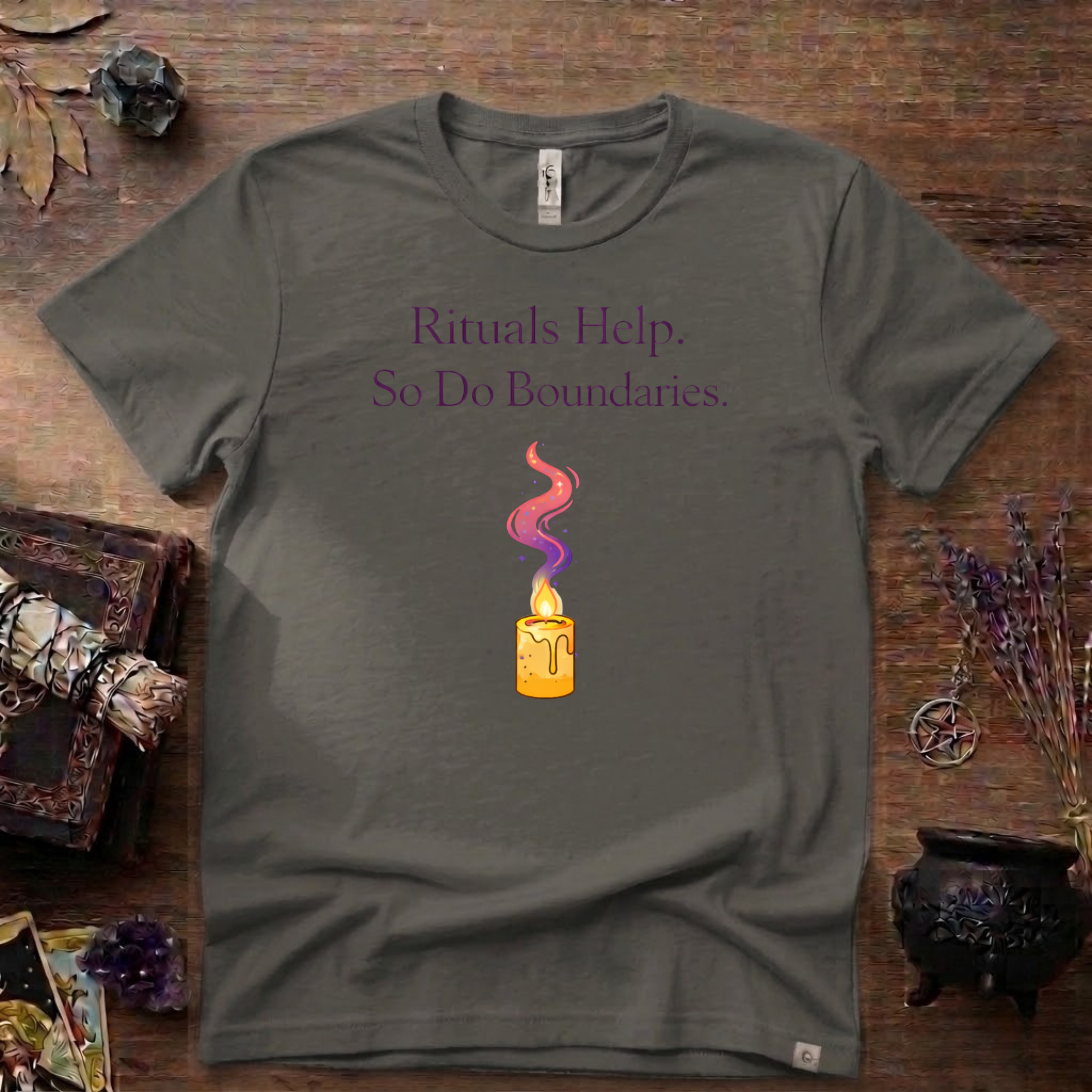 Rituals Help But So Do Boundaries T-Shirt | Witchy Spiritual Graphic Tee
