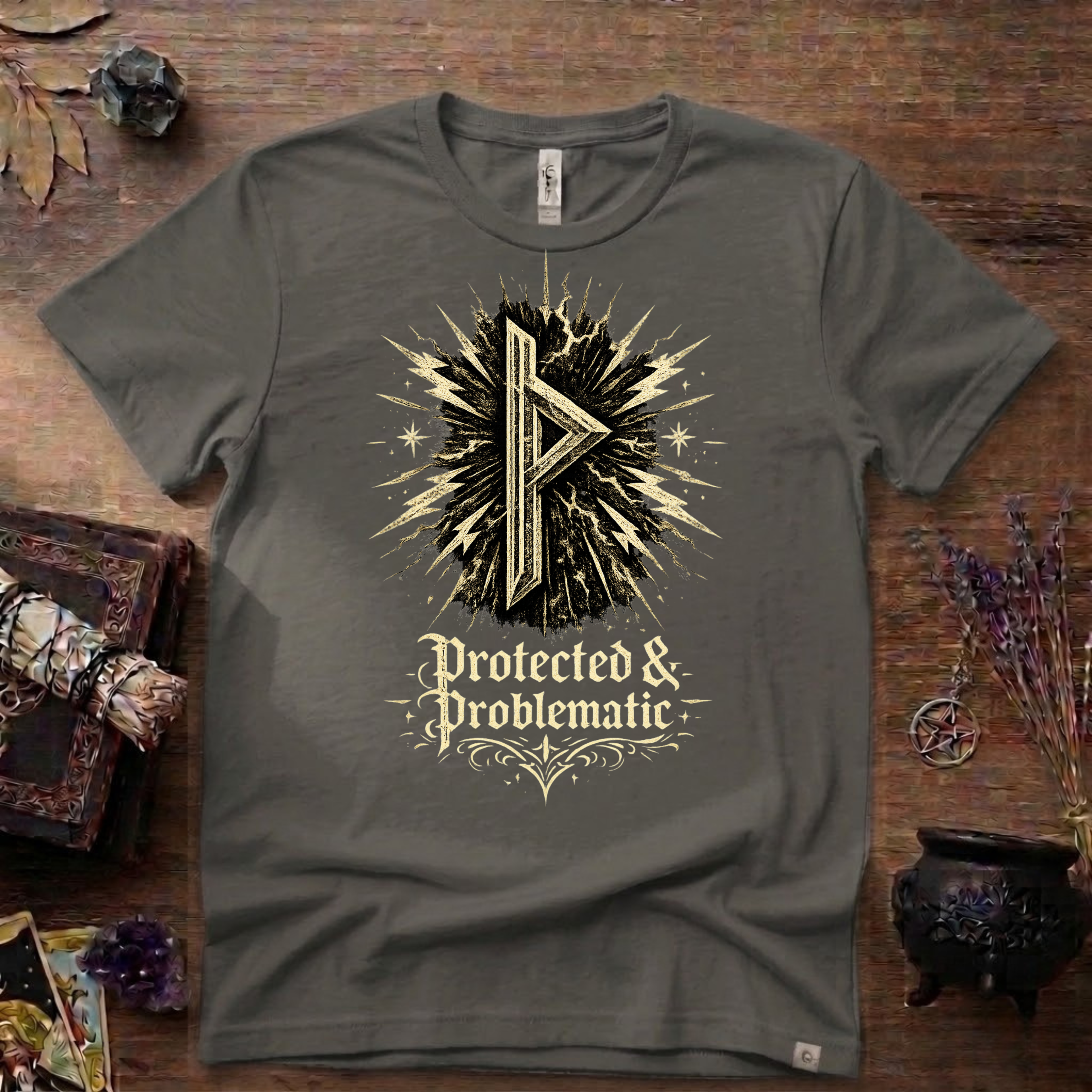 Thurisaz Rune T-Shirt — "Protected and Problematic"
