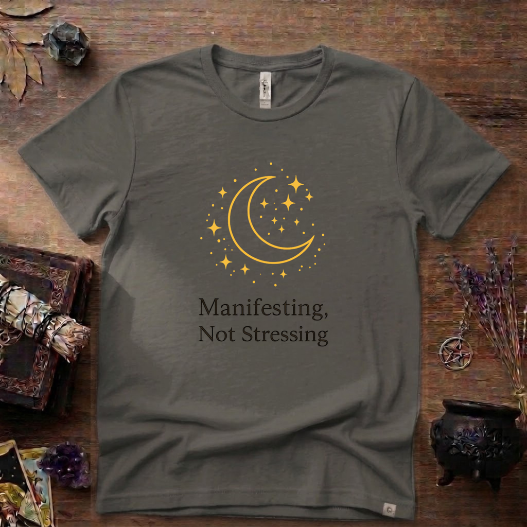 Witchy T-Shirt — "Manifesting Not Stressing"