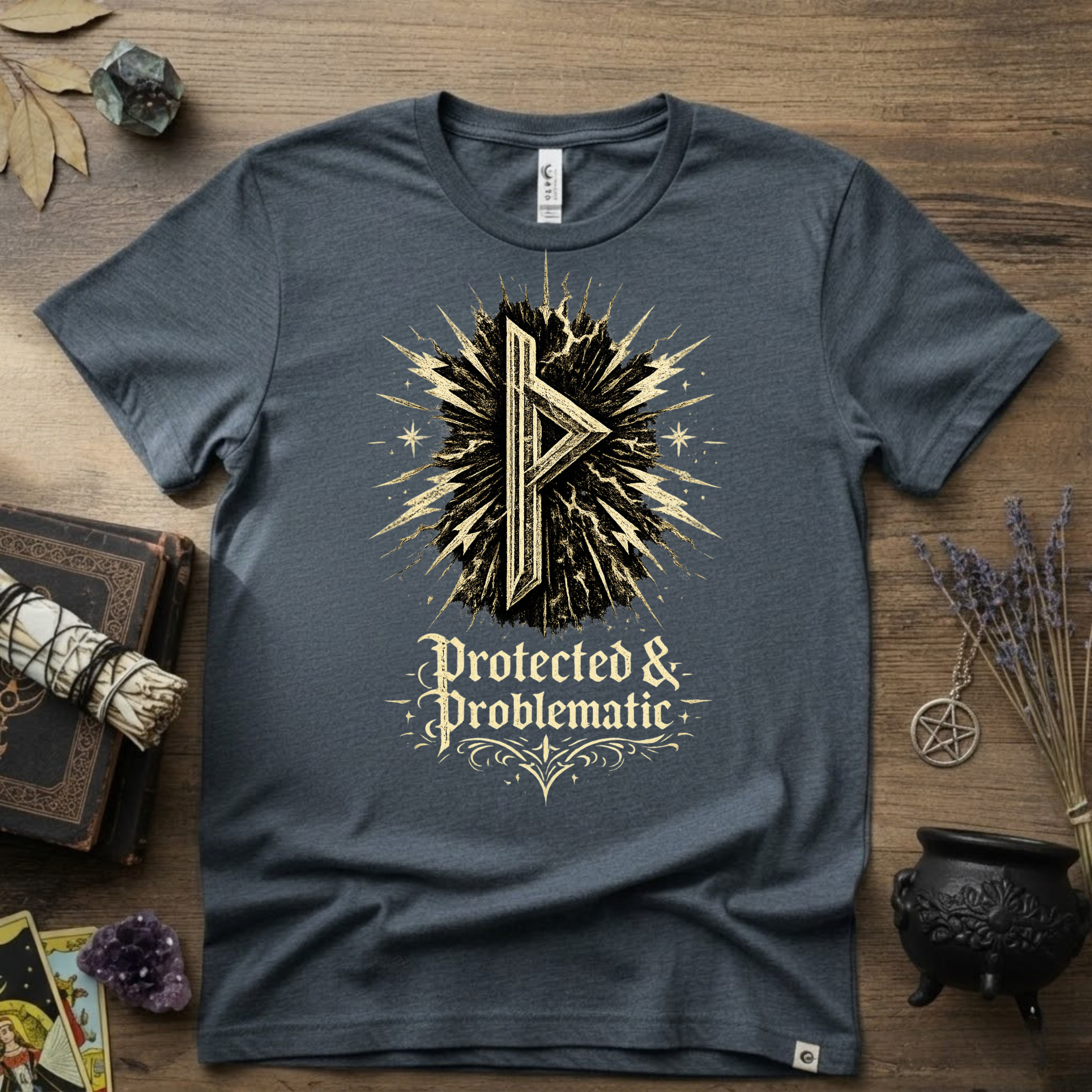 Thurisaz Rune T-Shirt — "Protected and Problematic"