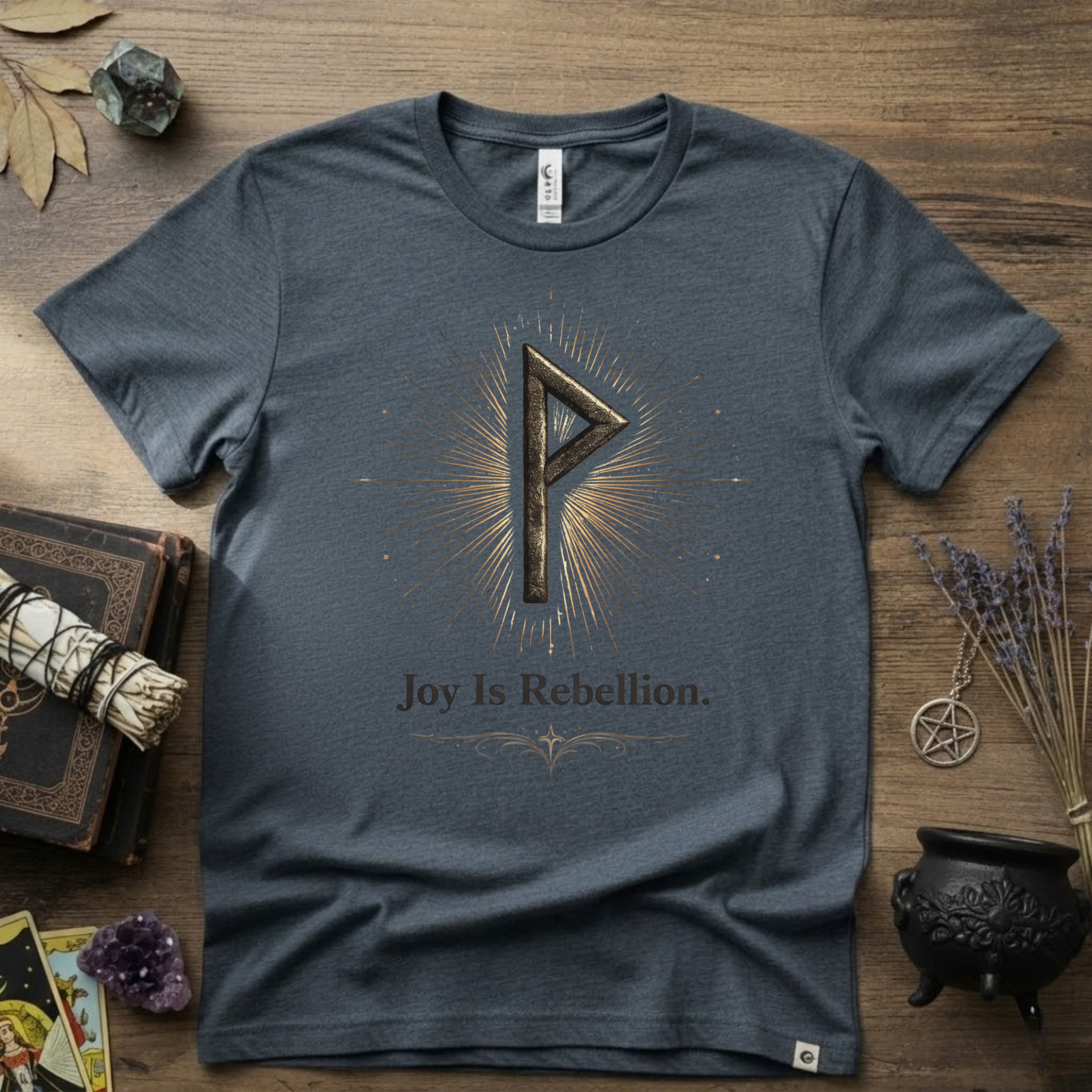 Wunjo Rune "Joy is Rebellion" T-Shirt