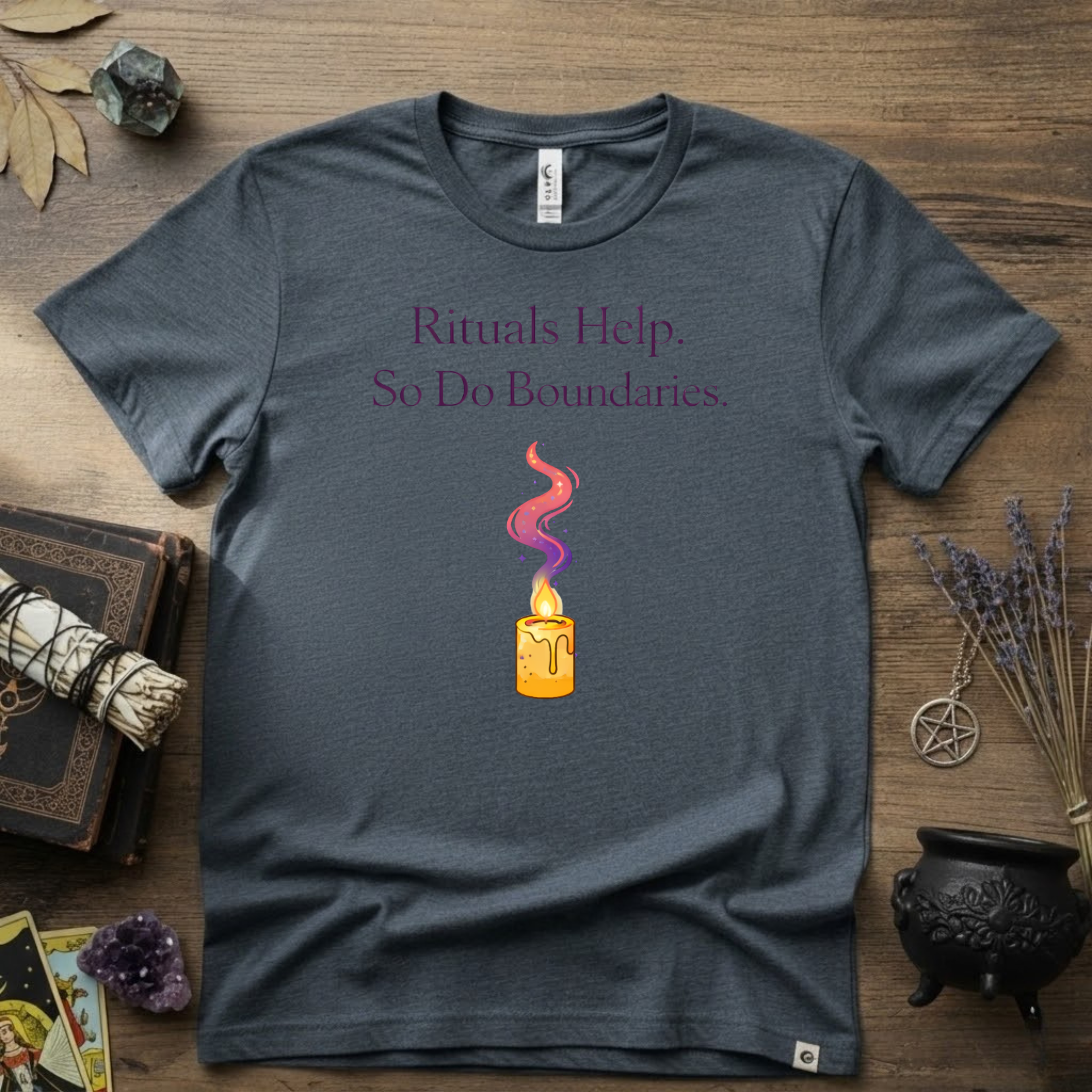 Rituals Help But So Do Boundaries T-Shirt | Witchy Spiritual Graphic Tee