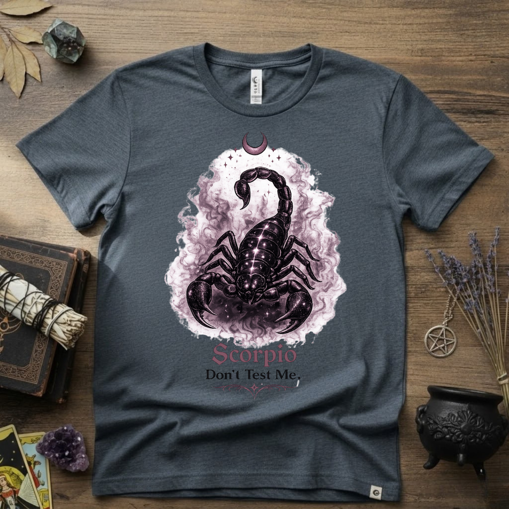 Scorpio 'Don't Test Me' T-Shirt — Bold Zodiac Tee for Scorpio Signs