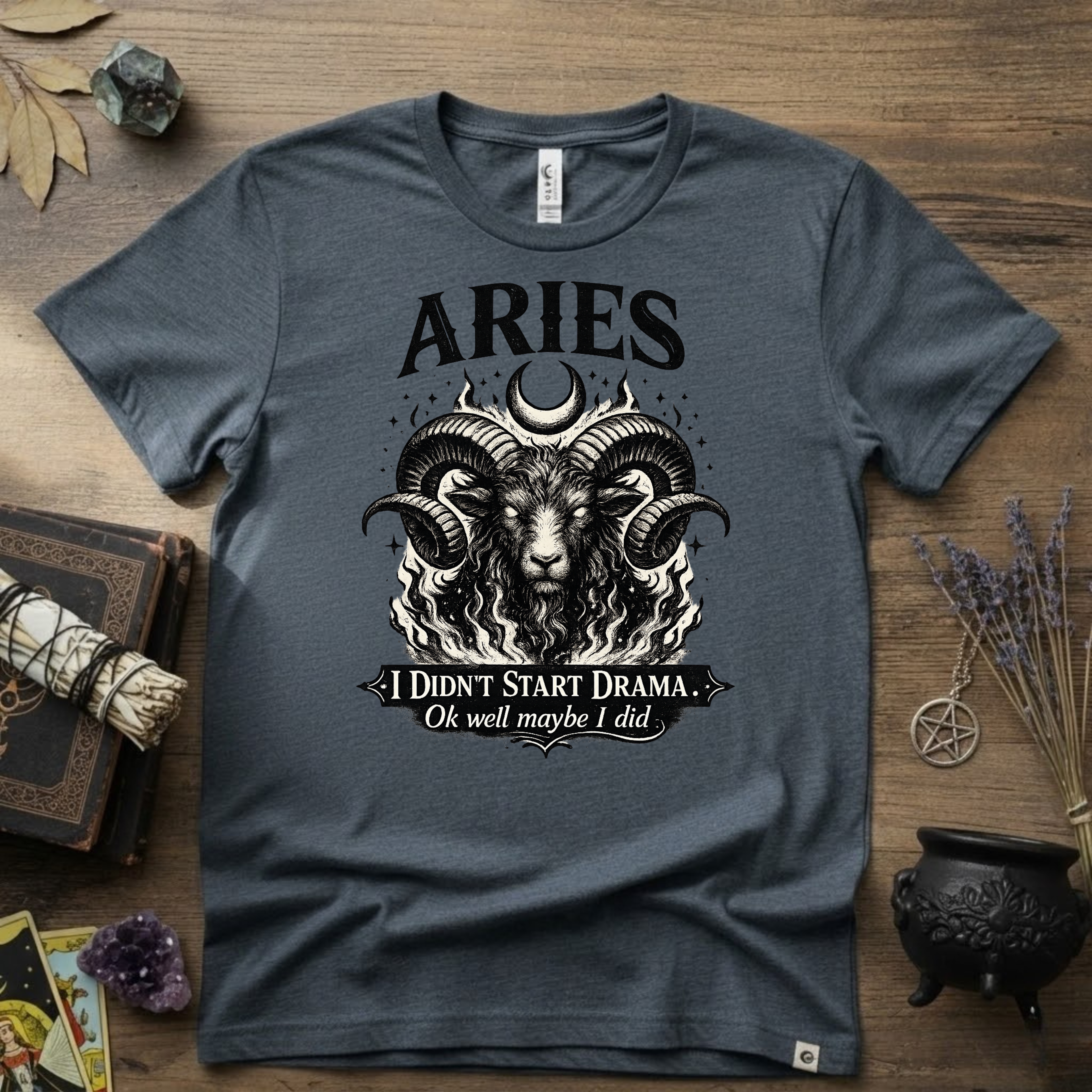 Aries Zodiac T-Shirt — Bold Ram "I didn't start the drama, Ok well maybe I did" Tee