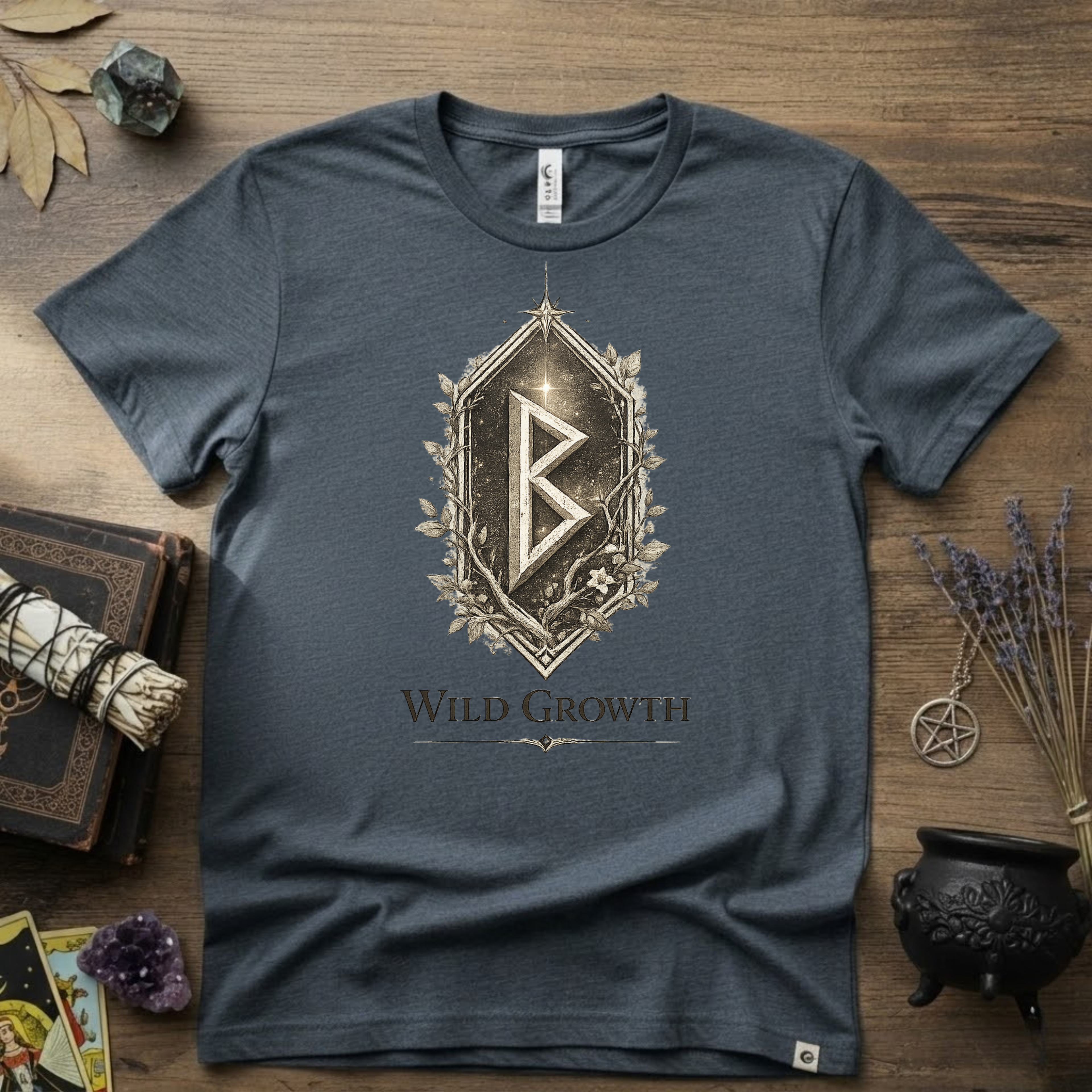 Berkano Rune T-Shirt — Wild Growth Pagan Symbol Tee