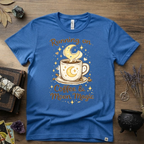 Witchy T-Shirt — Running on Coffee and Moon Magic"