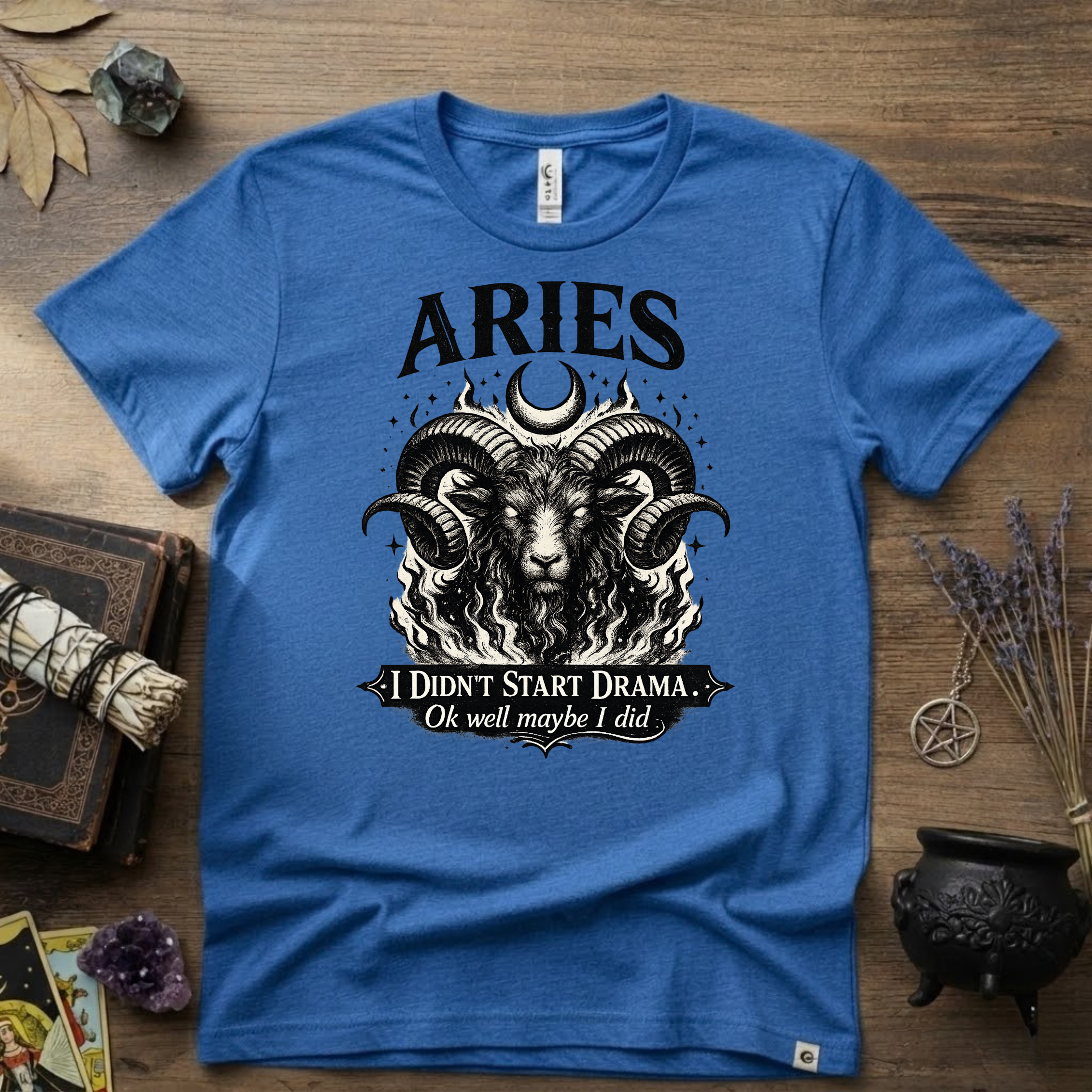 Aries Zodiac T-Shirt — Bold Ram "I didn't start the drama, Ok well maybe I did" Tee