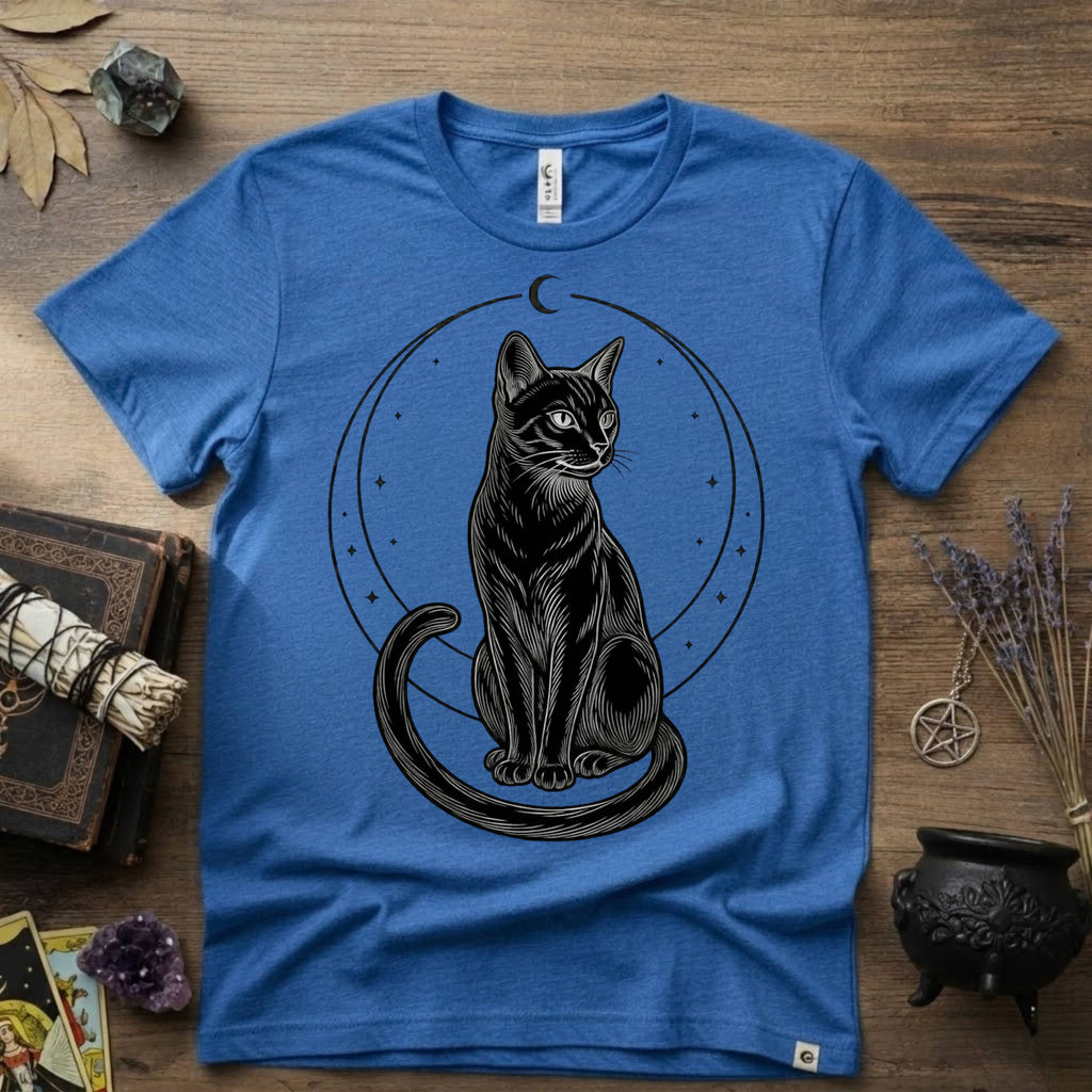 Black Cat Totem T-Shirt — Mystical Feline Graphic Tee