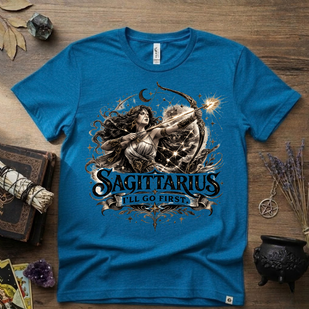 Sagittarius 'I'll Go First' T-Shirt — Zodiac Archer Tee