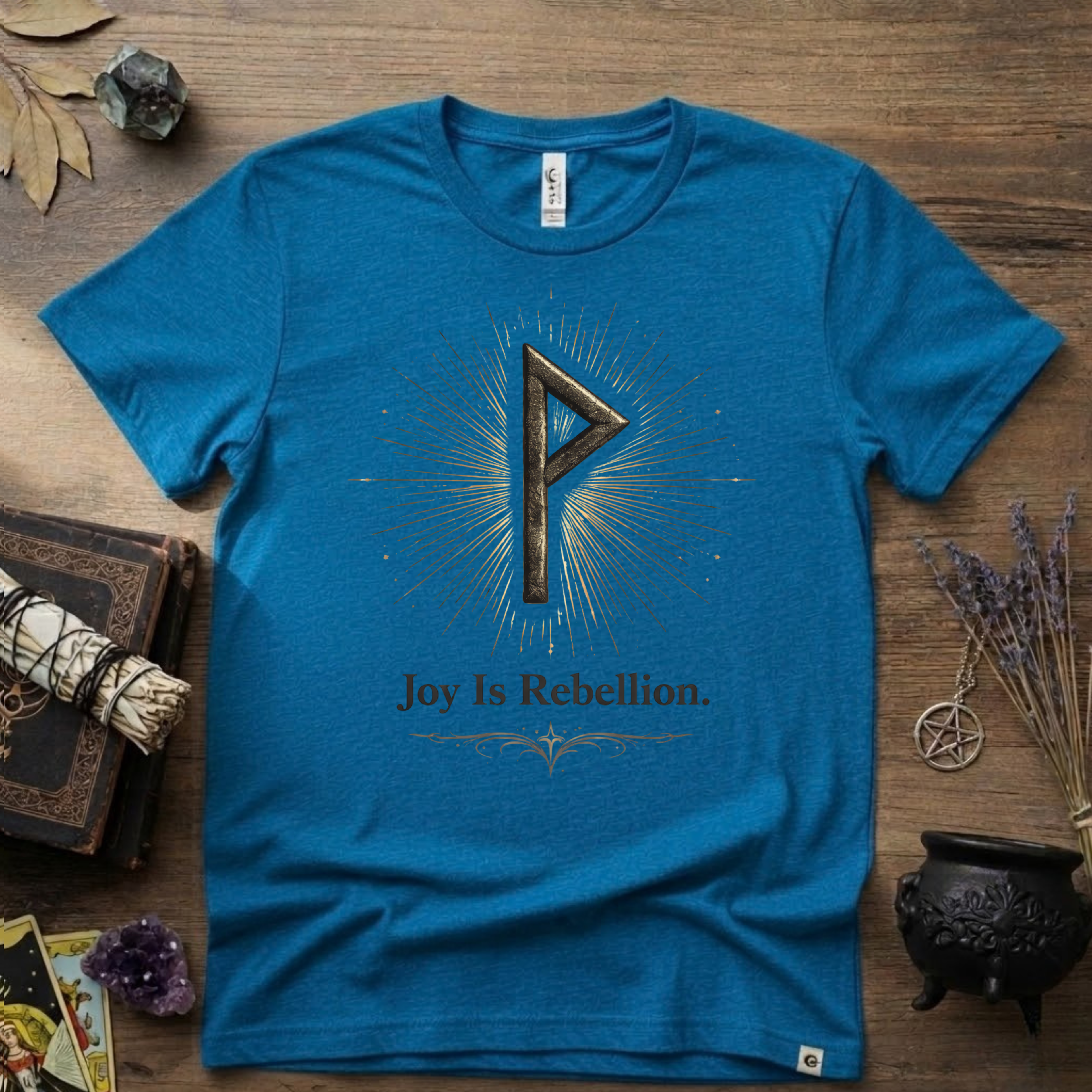 Wunjo Rune "Joy is Rebellion" T-Shirt