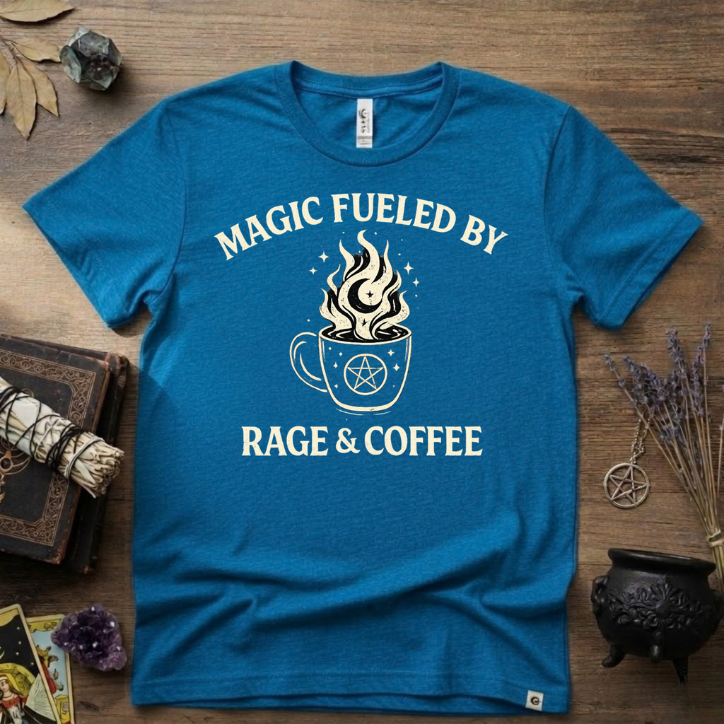 Witchy T-Shirt — "Magic Fueled by Rage and Coffee"