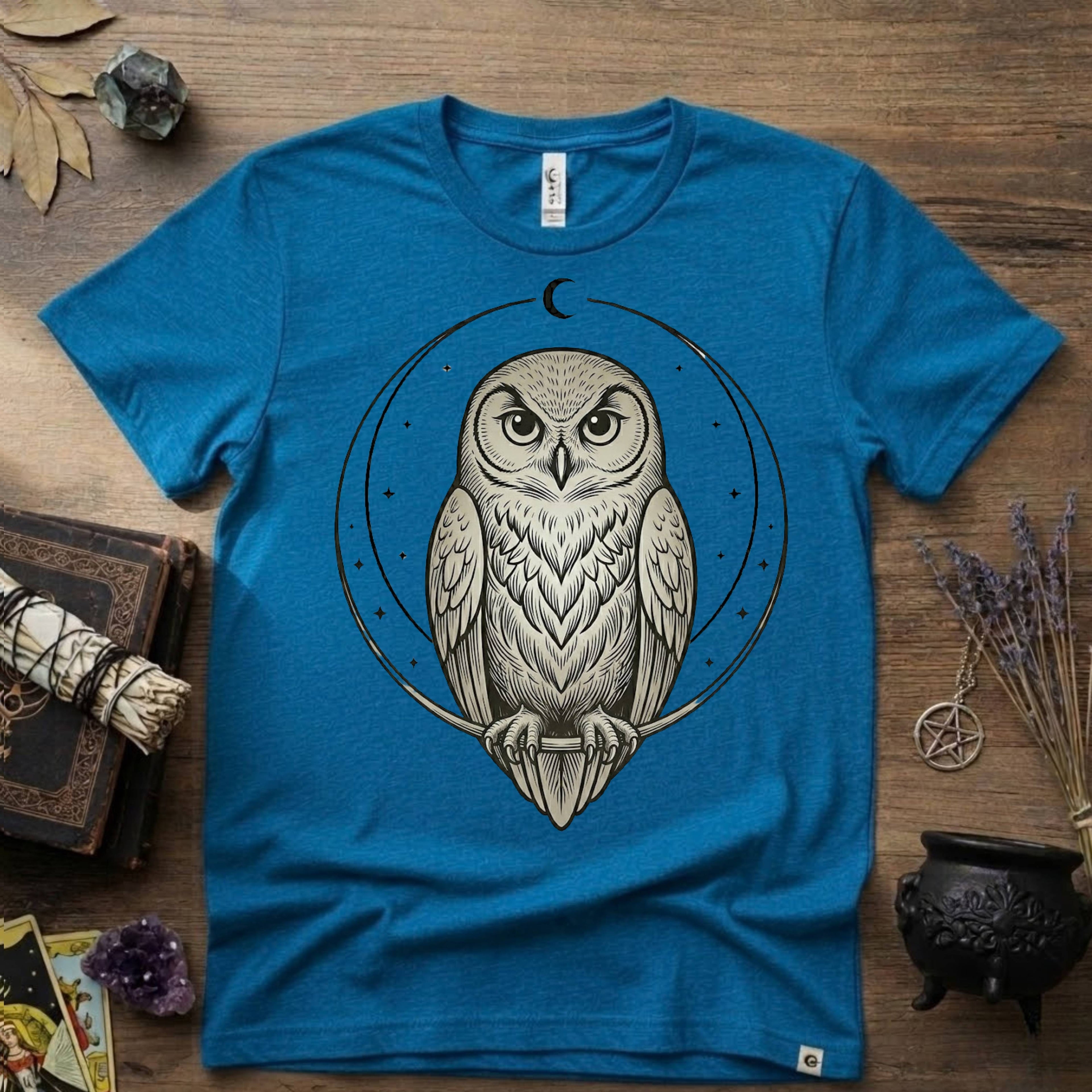 Owl Totem T-Shirt — Mystical Nature-Inspired Graphic Tee