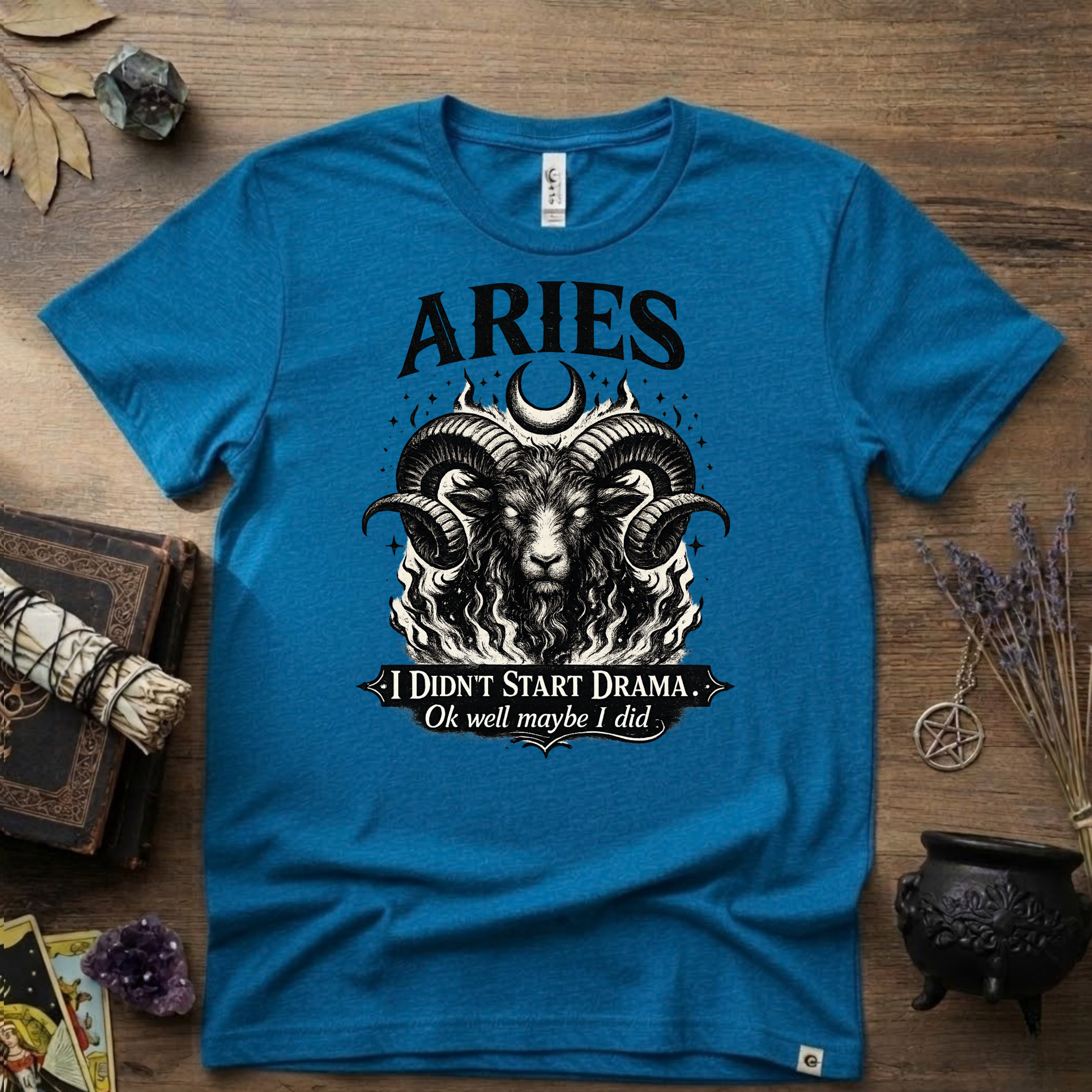 Aries Zodiac T-Shirt — Bold Ram "I didn't start the drama, Ok well maybe I did" Tee