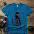 Black Cat Totem T-Shirt — Mystical Feline Graphic Tee