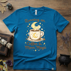 Witchy T-Shirt — Running on Coffee and Moon Magic"