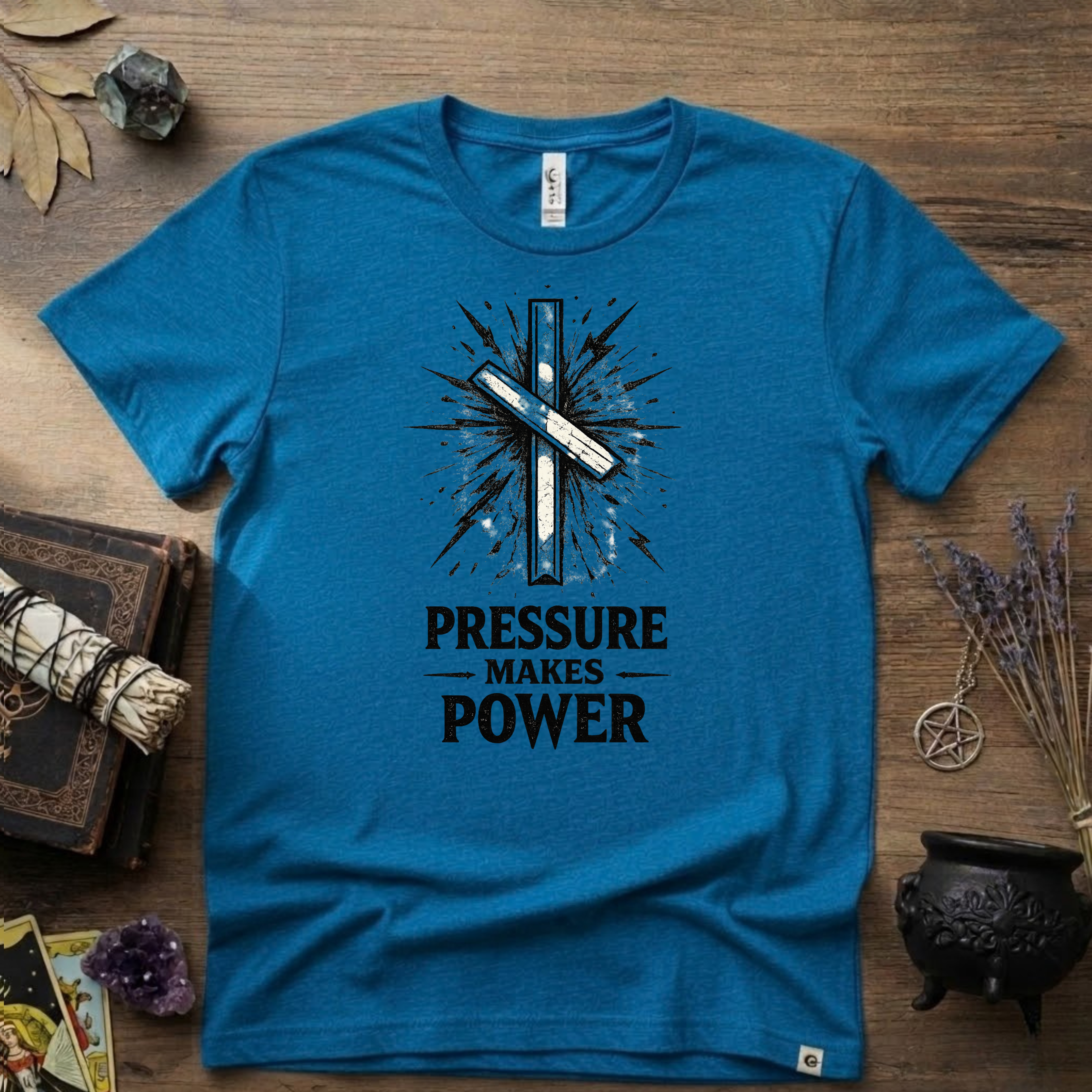 Nauthiz Rune "Pressure Makes Power" T-Shirt — Norse Rune Strength Tee