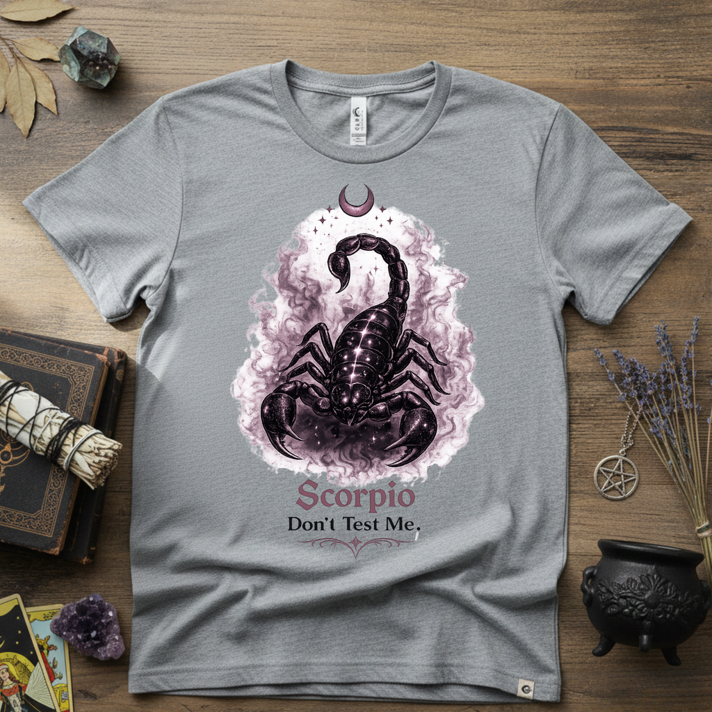 Scorpio 'Don't Test Me' T-Shirt — Bold Zodiac Tee for Scorpio Signs