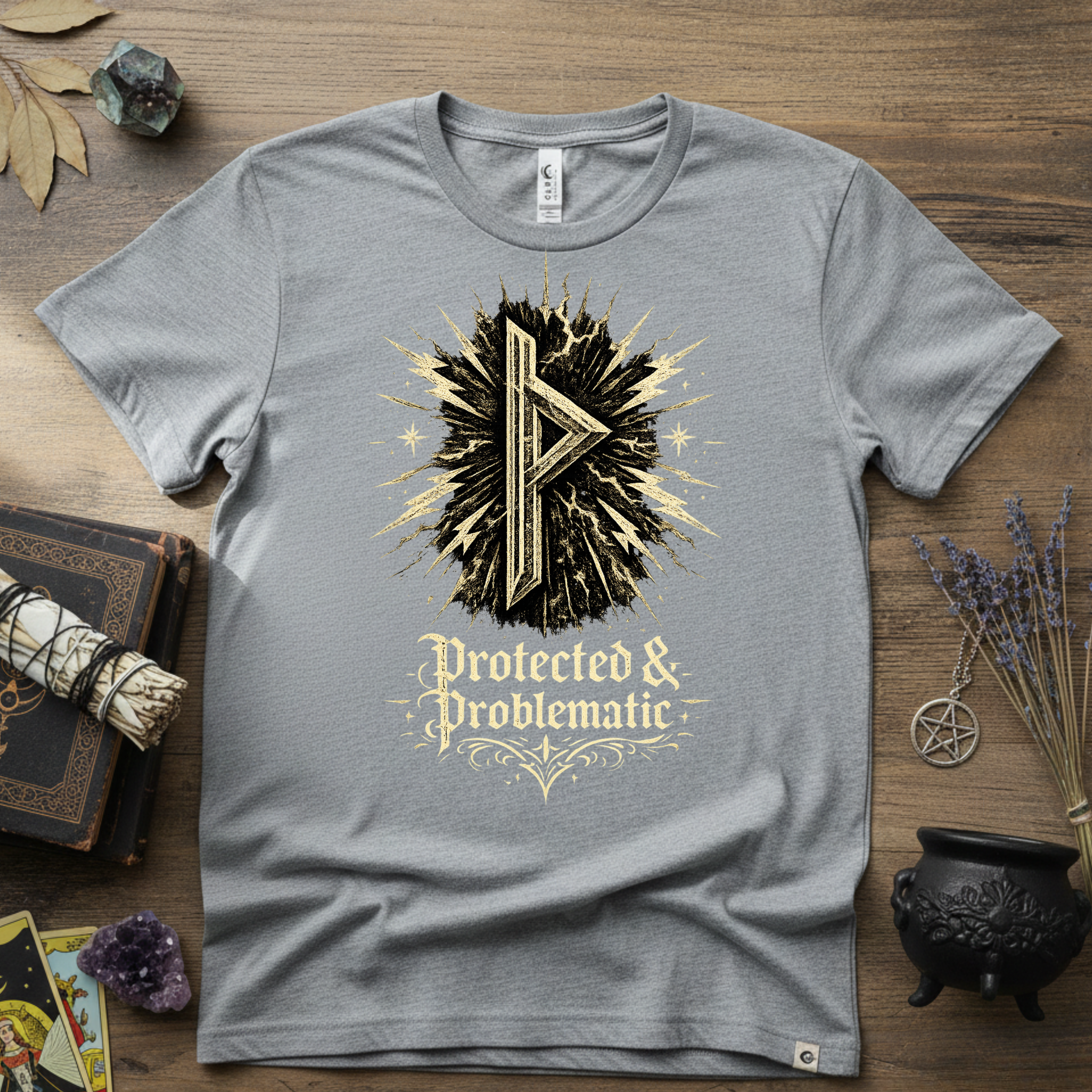 Thurisaz Rune T-Shirt — "Protected and Problematic"
