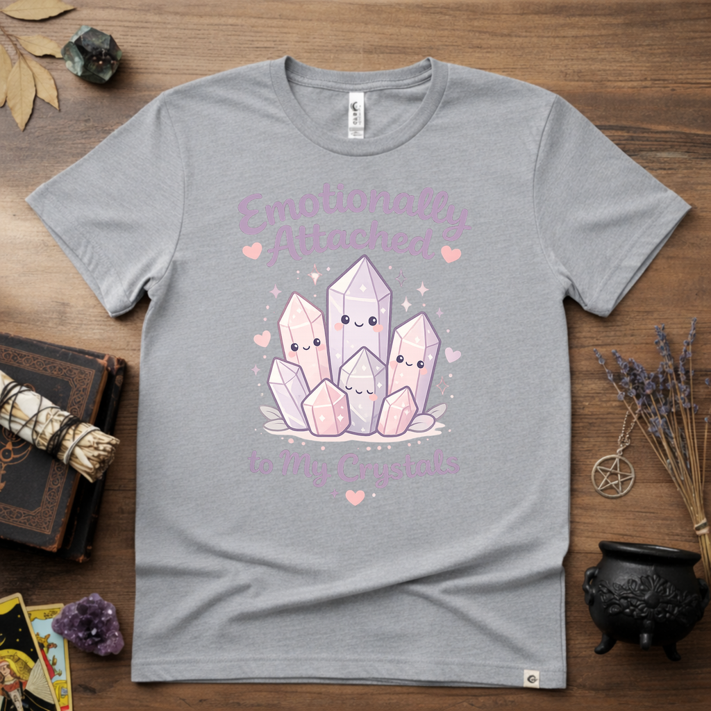 Emotionally Attached To My Crystals T-Shirt | Witchy Crystal Shirt
