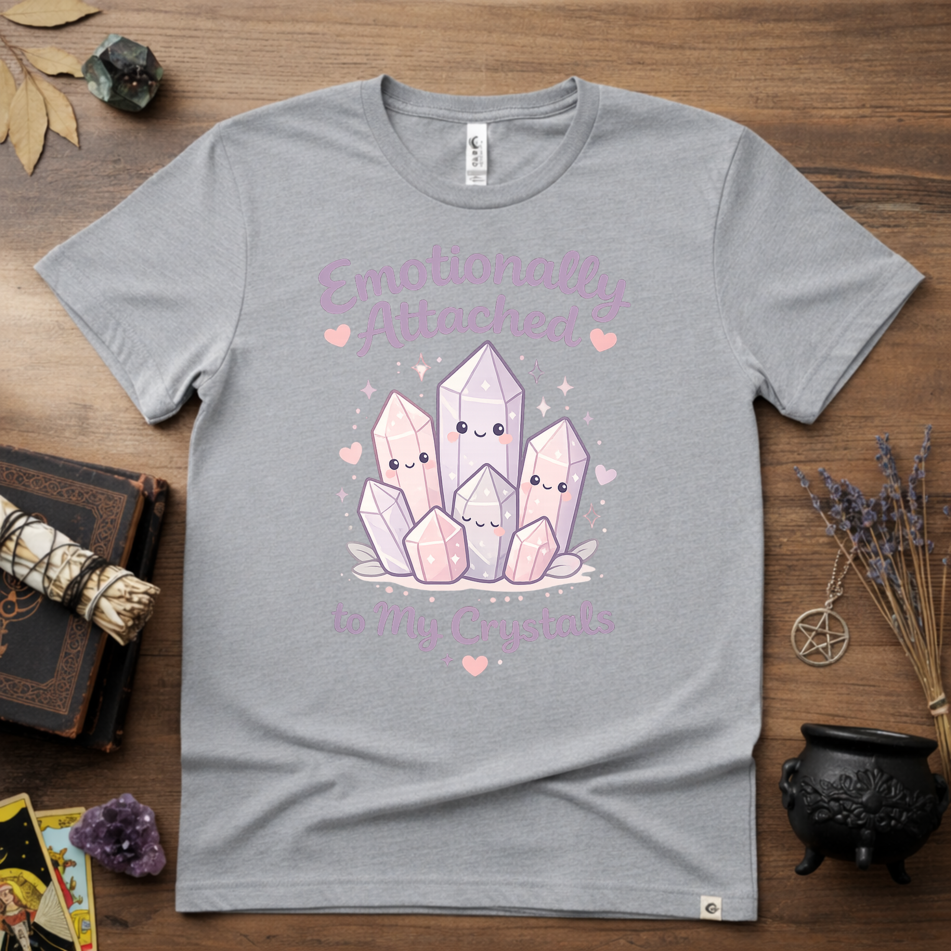 Emotionally Attached To My Crystals T-Shirt | Witchy Crystal Shirt