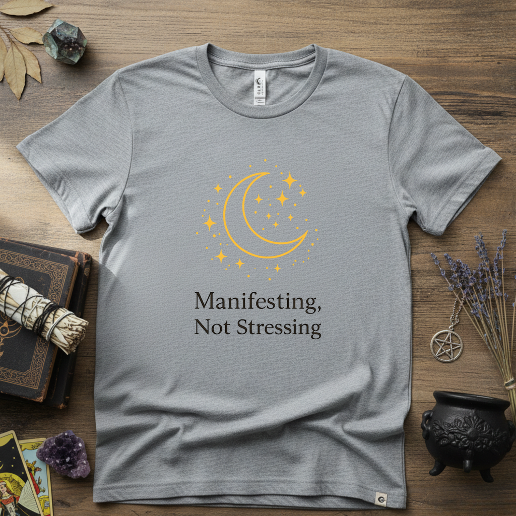 Witchy T-Shirt — "Manifesting Not Stressing"