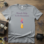 Rituals Help But So Do Boundaries T-Shirt | Witchy Spiritual Graphic Tee