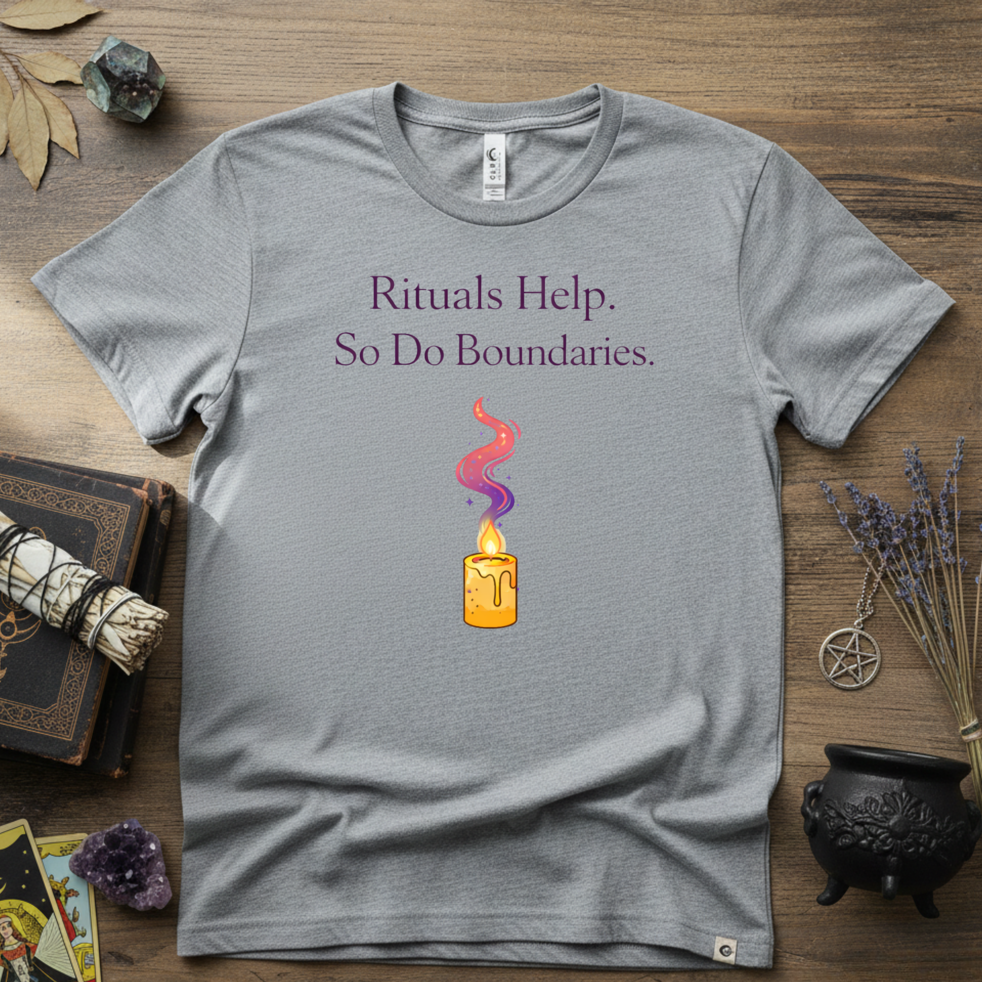 Rituals Help But So Do Boundaries T-Shirt | Witchy Spiritual Graphic Tee