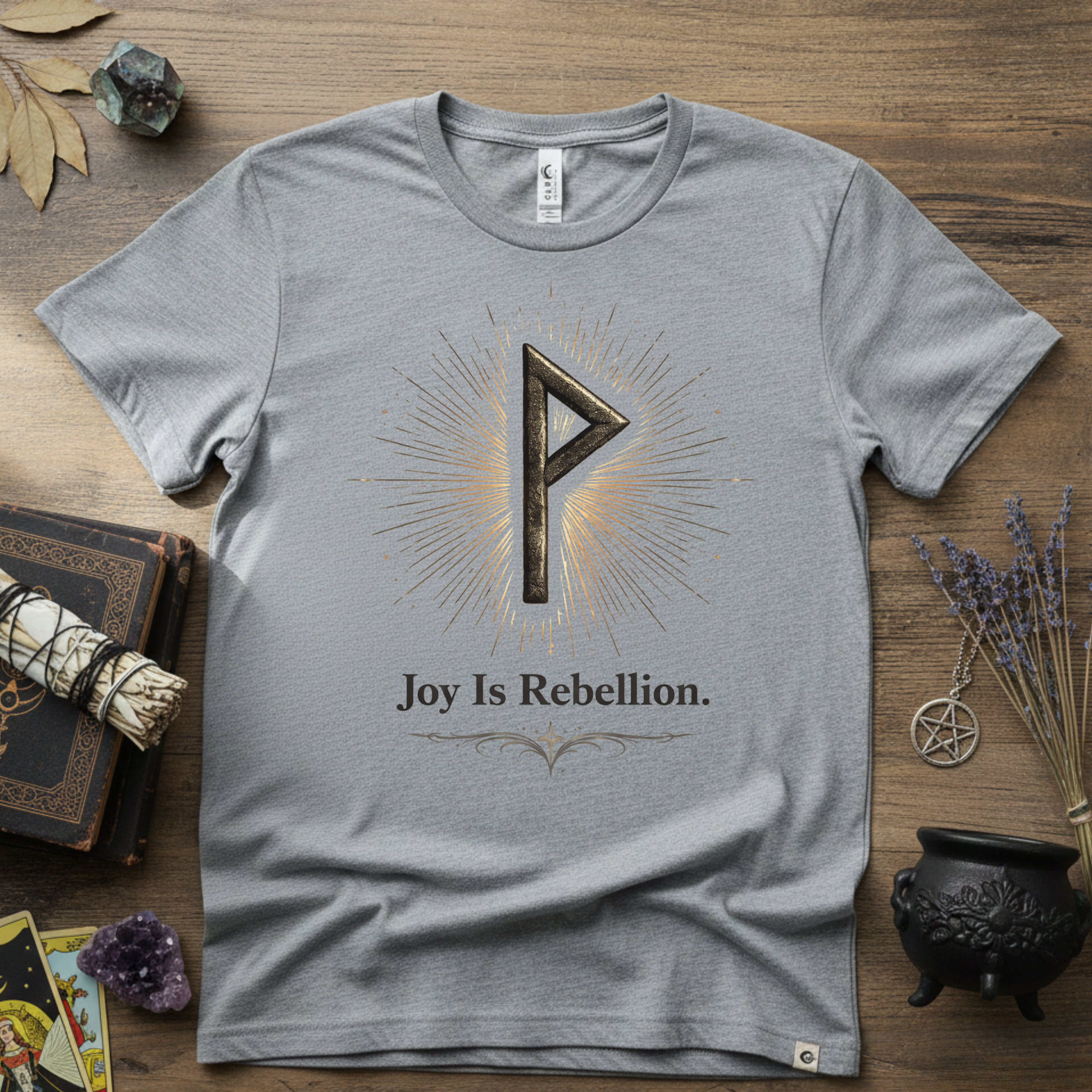 Wunjo Rune "Joy is Rebellion" T-Shirt