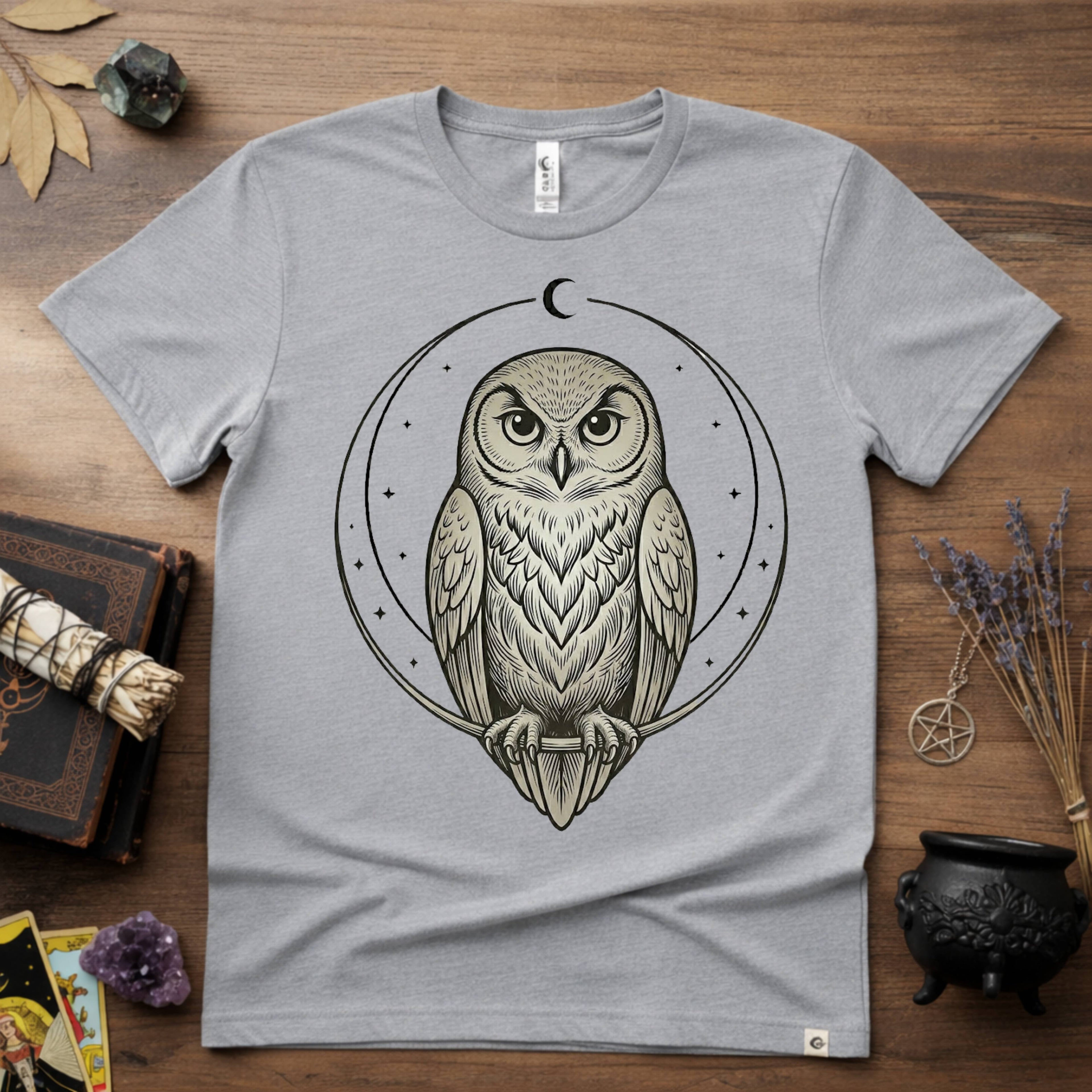 Owl Totem T-Shirt — Mystical Nature-Inspired Graphic Tee