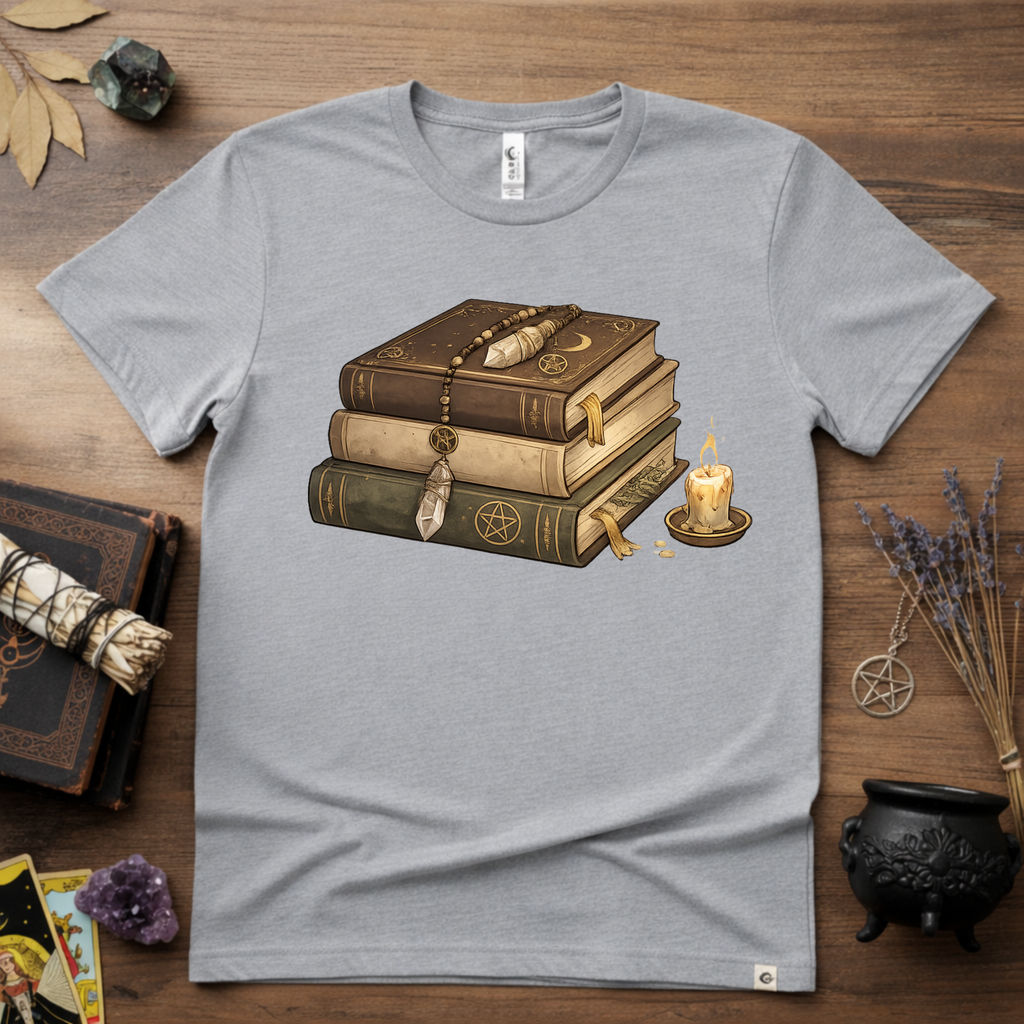 Witchy T-Shirt — "Light Reading" Occult Graphic Tee