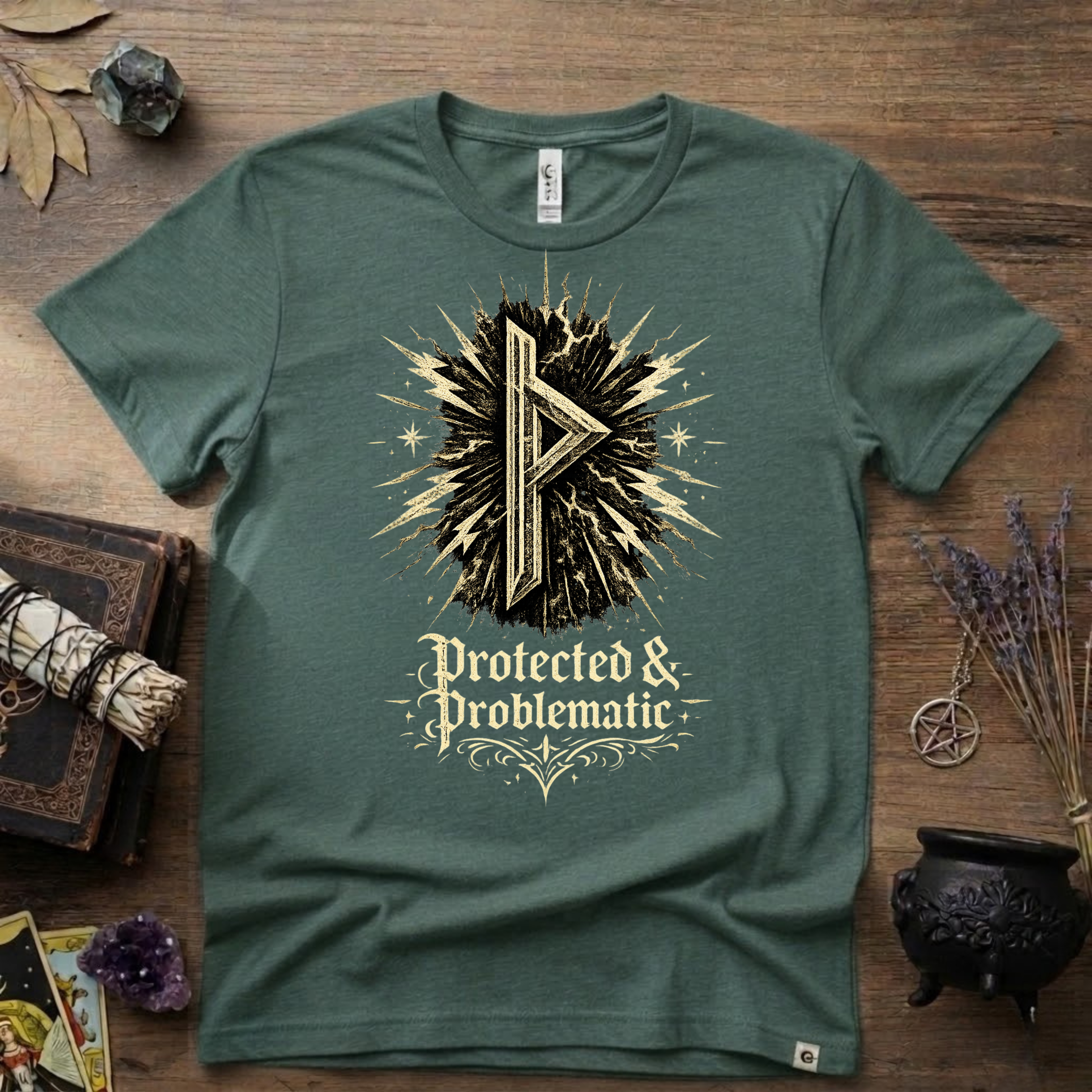 Thurisaz Rune T-Shirt — "Protected and Problematic"