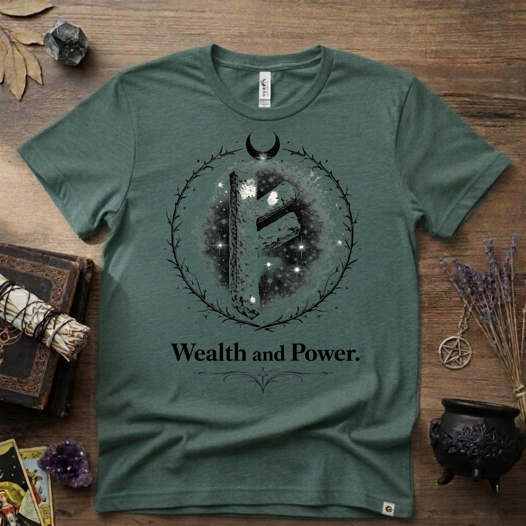 Fehu Rune Wealth & Power T-Shirt