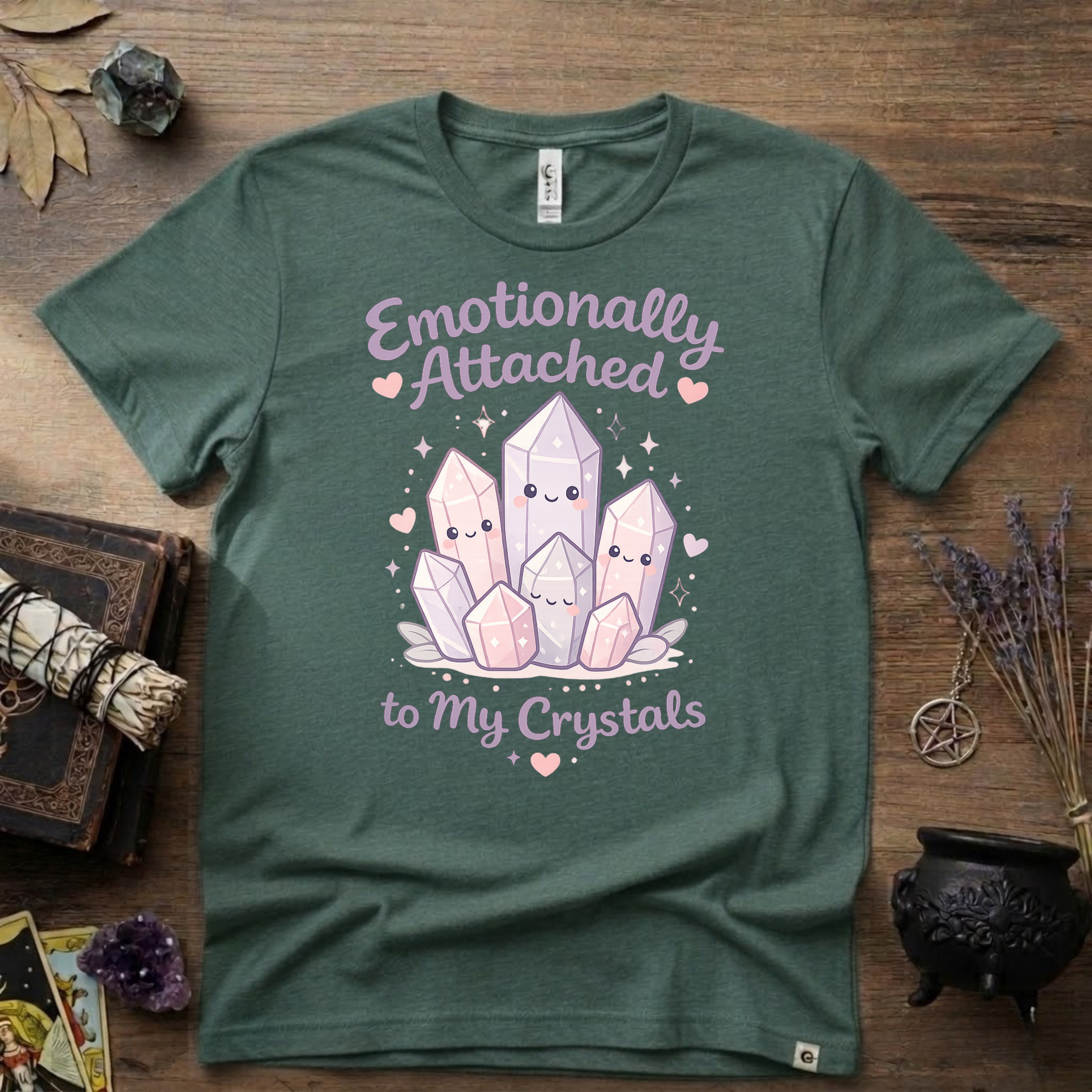 Emotionally Attached To My Crystals T-Shirt | Witchy Crystal Shirt