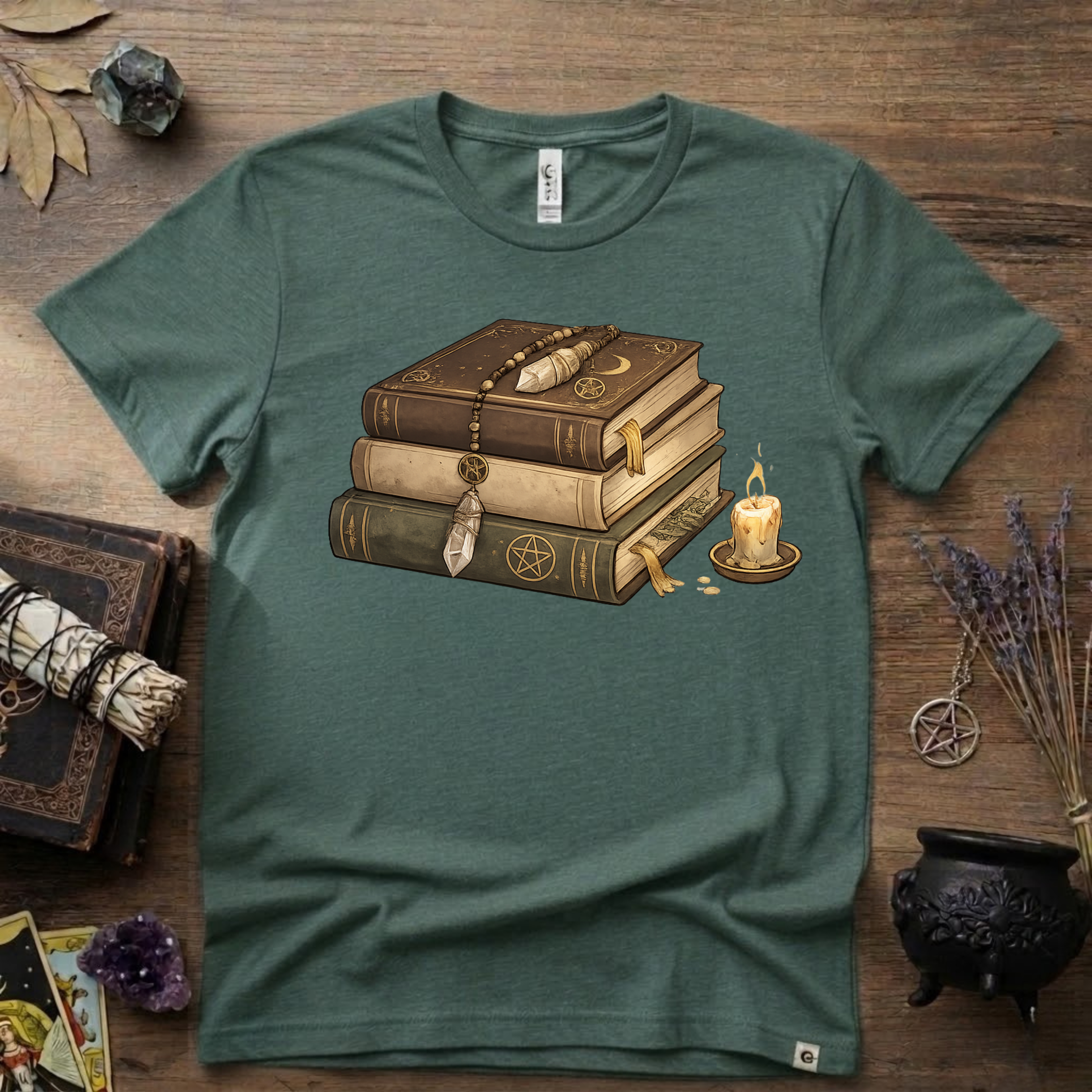 Witchy T-Shirt — "Light Reading" Occult Graphic Tee