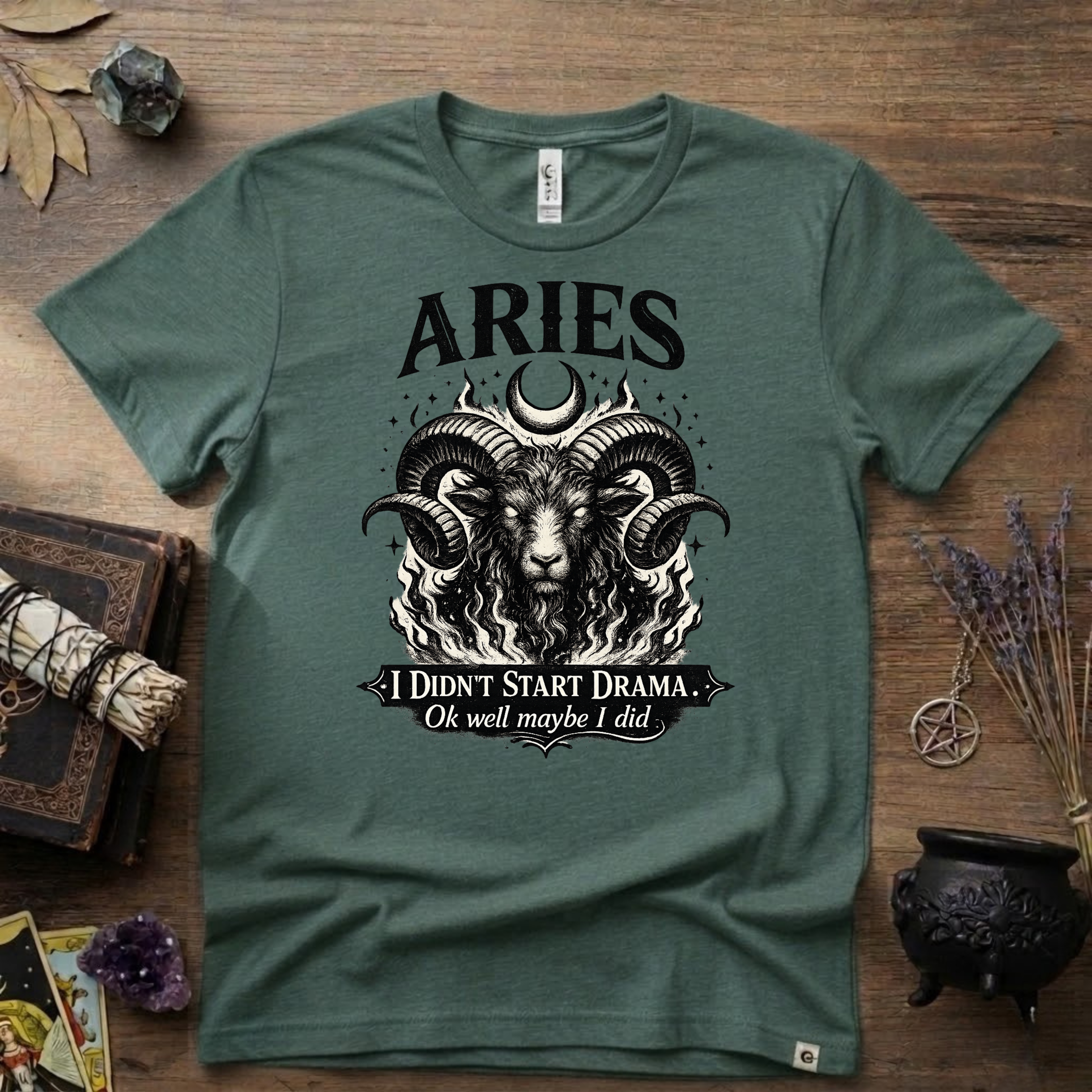 Aries Zodiac T-Shirt — Bold Ram "I didn't start the drama, Ok well maybe I did" Tee