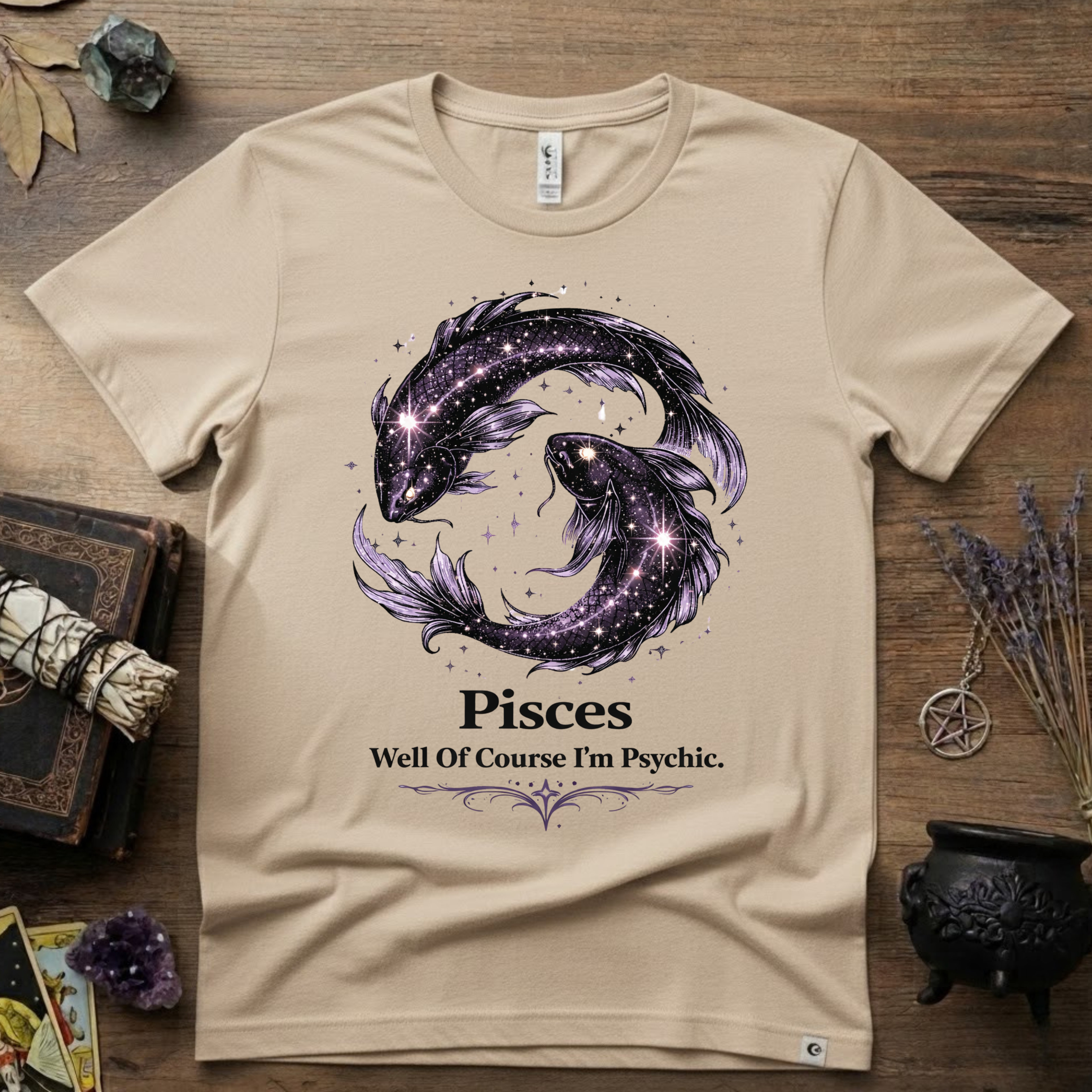 Pisces Zodiac T-Shirt — “Well of Course I'm Psychic” Horoscope Tee