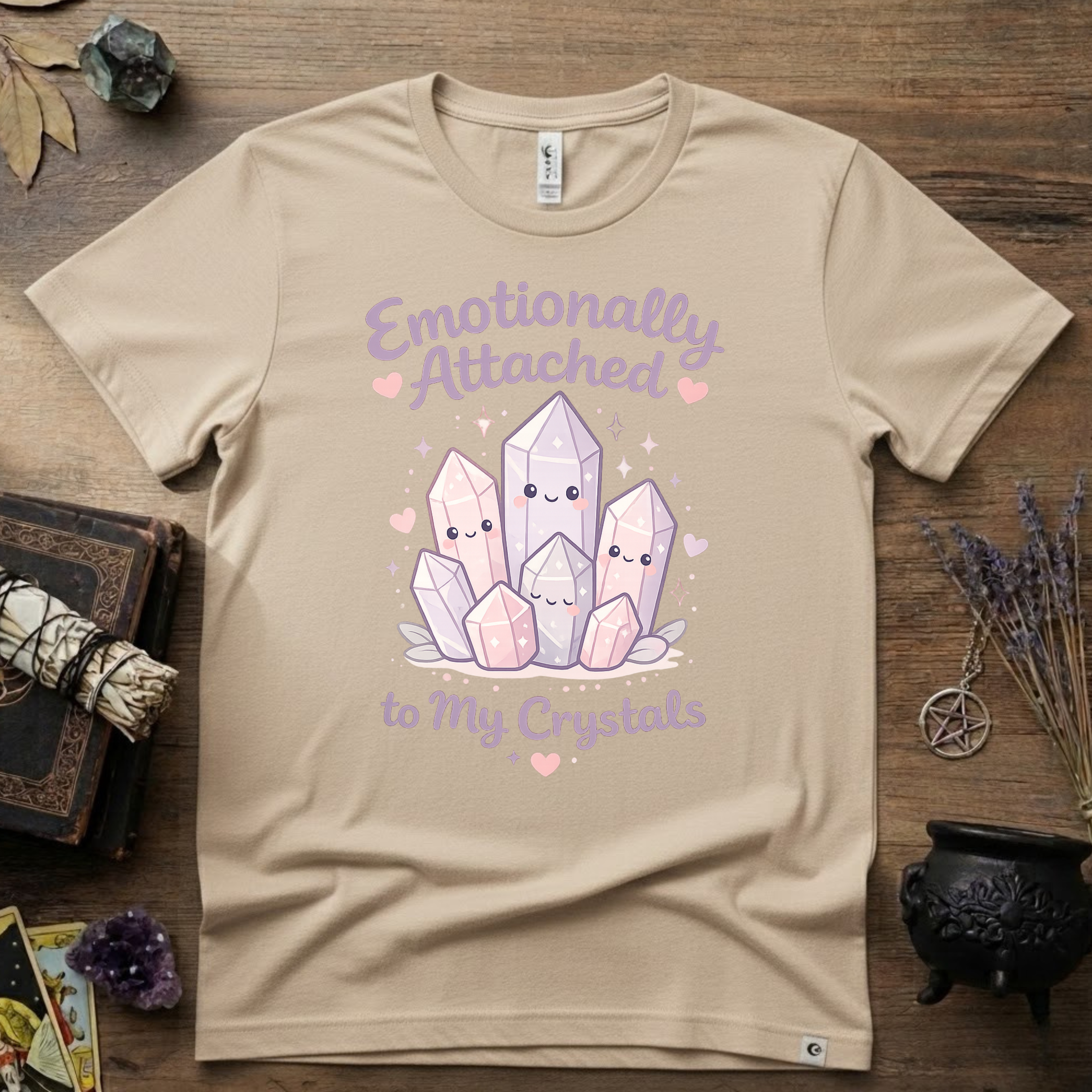 Emotionally Attached To My Crystals T-Shirt | Witchy Crystal Shirt