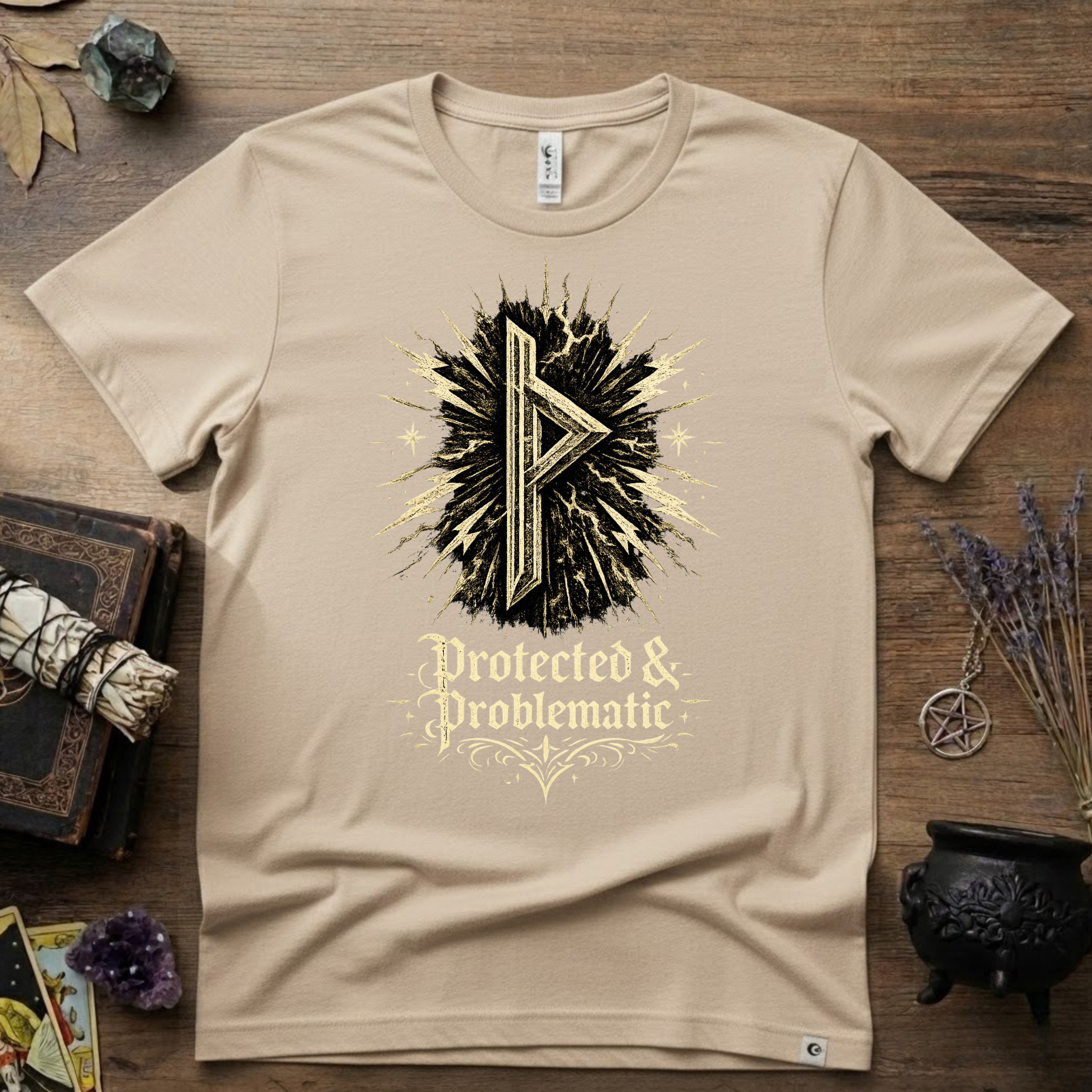Thurisaz Rune T-Shirt — "Protected and Problematic"
