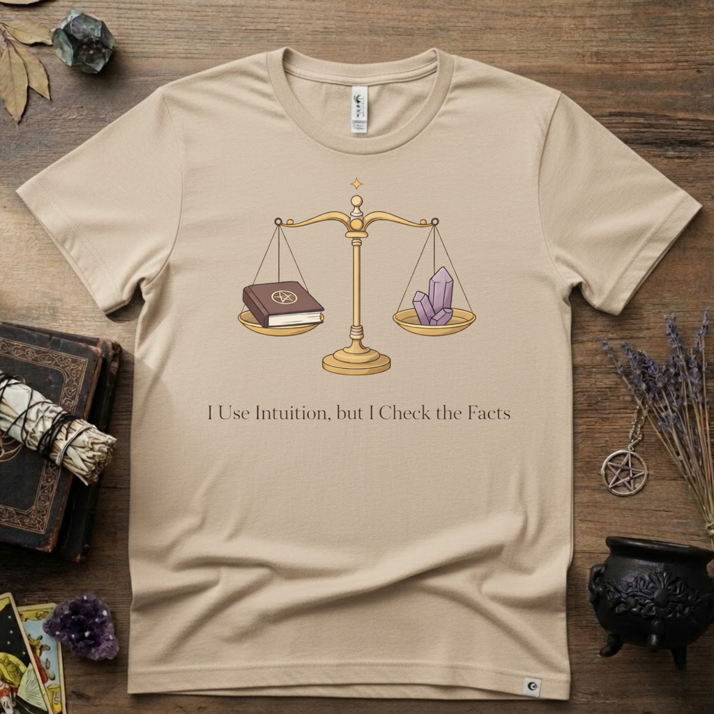 I Use Intuition But I Check The Facts T-Shirt | Witchy Feminist Magick