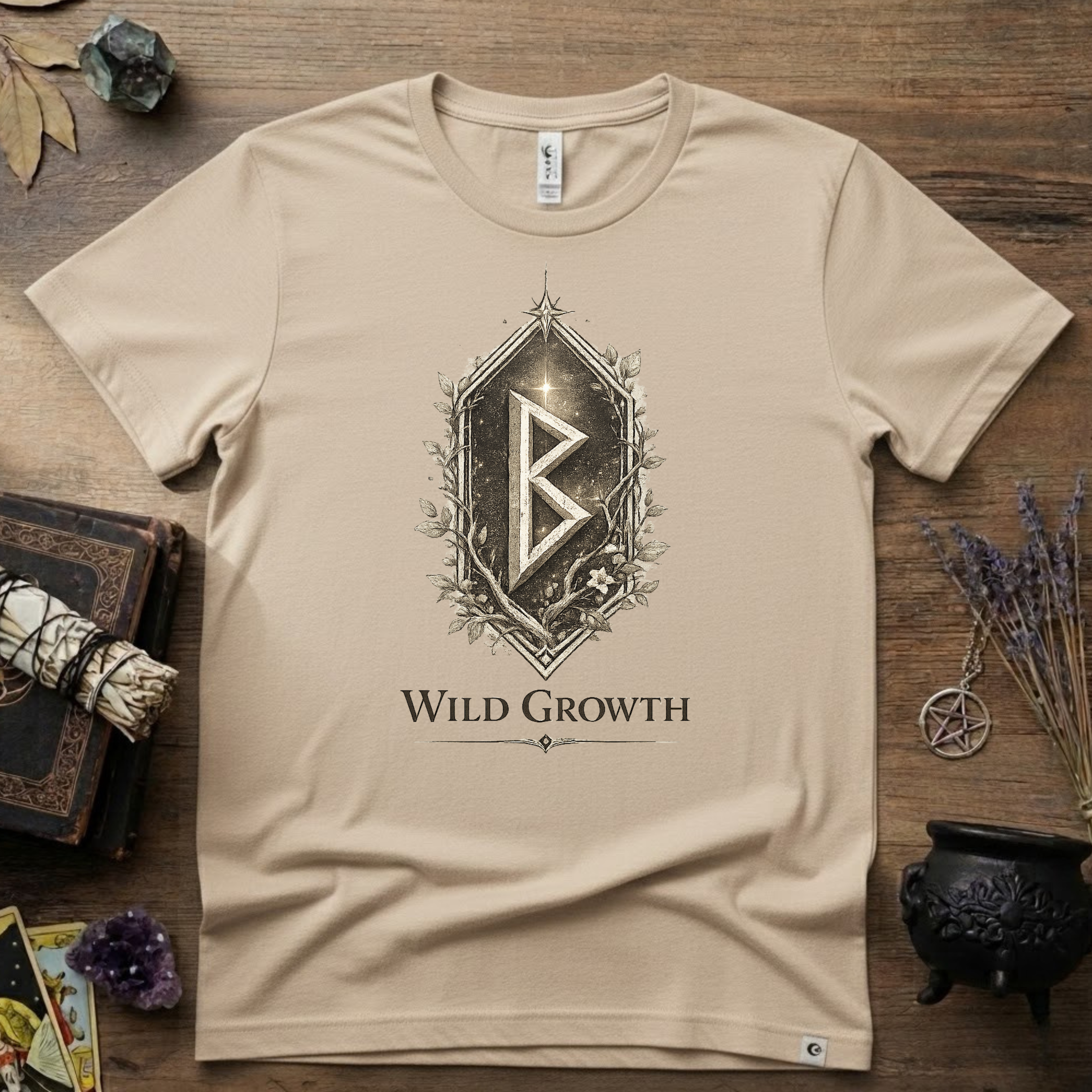 Berkano Rune T-Shirt — Wild Growth Pagan Symbol Tee