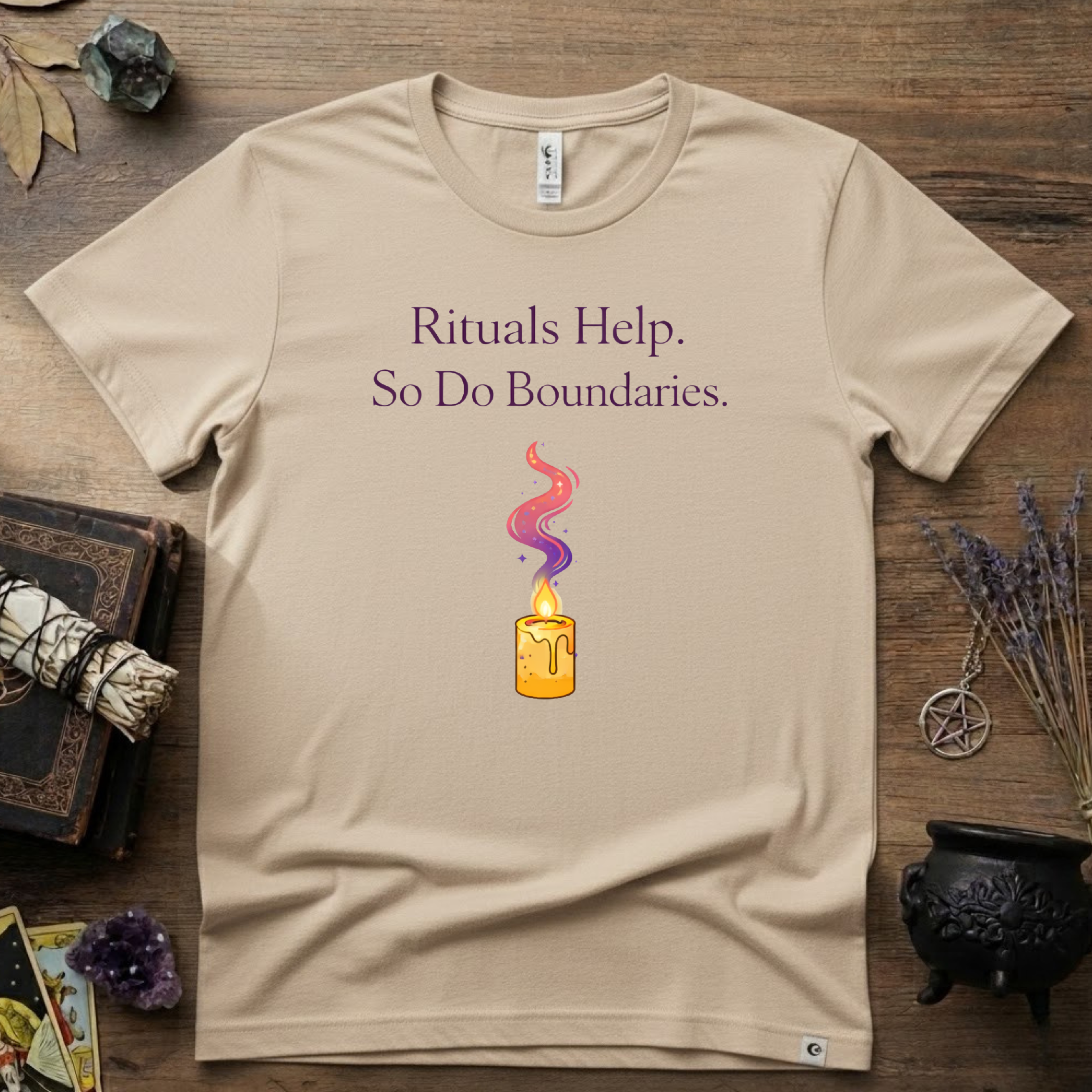 Rituals Help But So Do Boundaries T-Shirt | Witchy Spiritual Graphic Tee